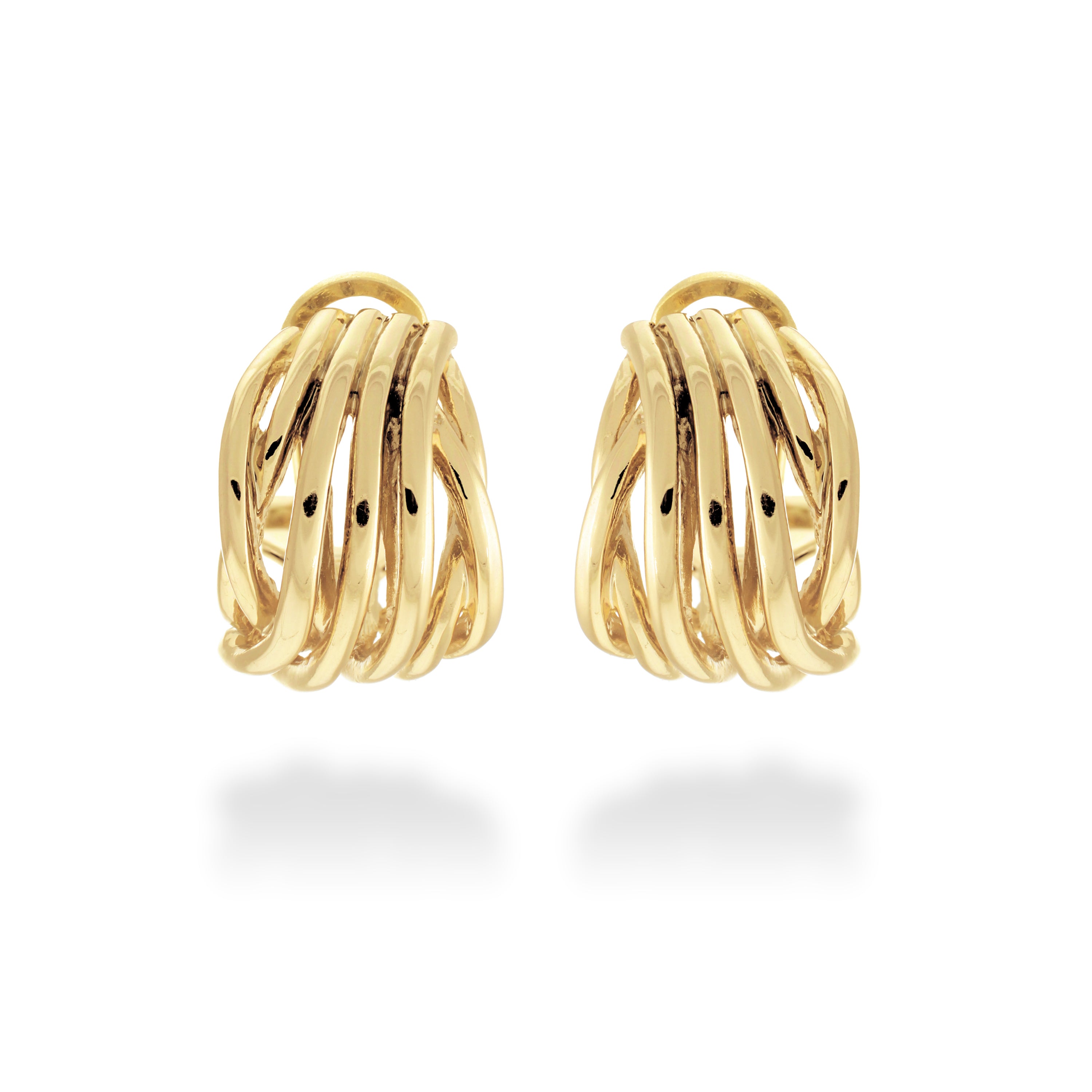 Pendientes acabados en oro amarillo de 18K - Goga