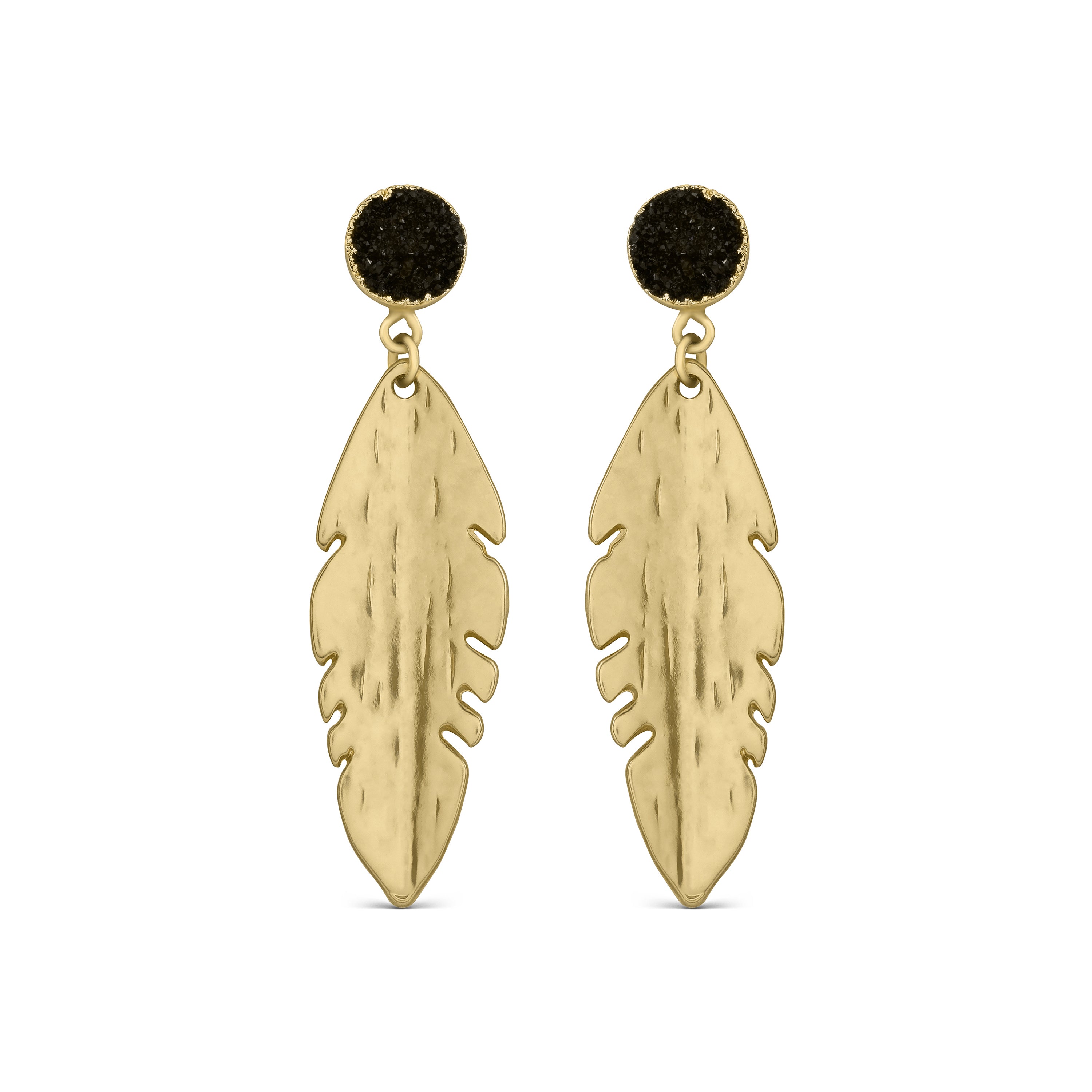 Pendientes acabados en oro amarillo de 18K - Wamuru