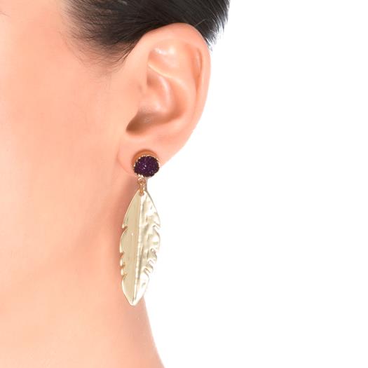 Pendientes acabados en oro amarillo de 18K - Wamuru