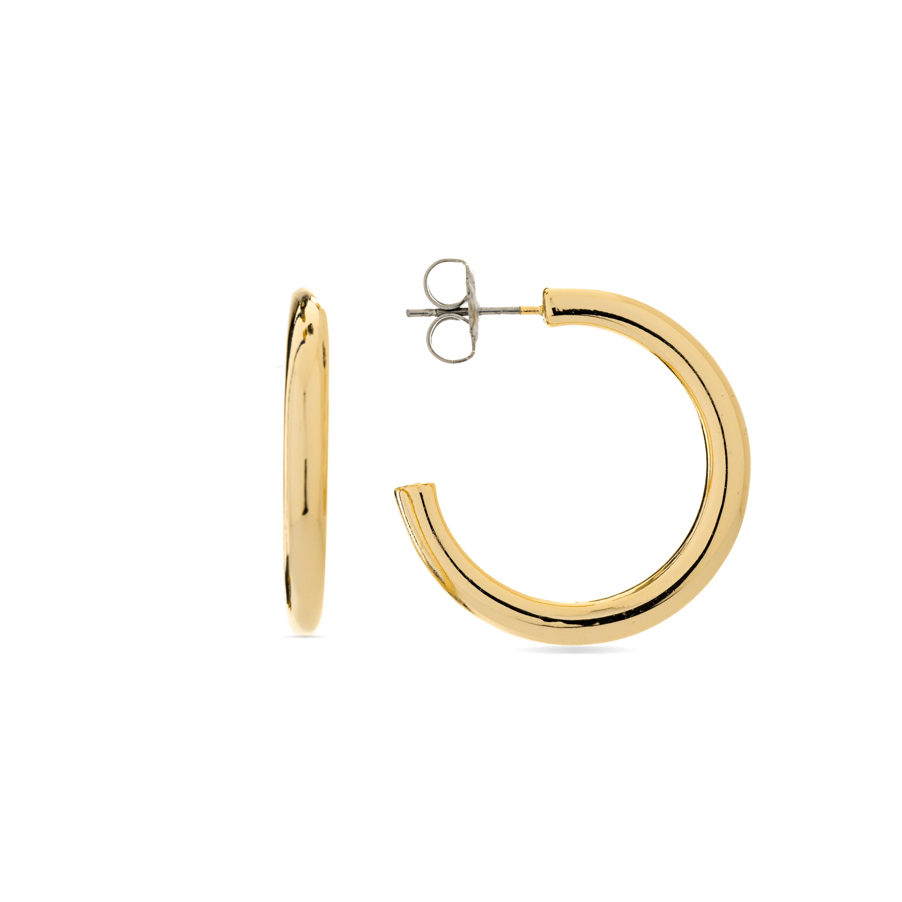 Pendientes de 29mm de diámetro acabado oro amarillo de 18K - Dancir