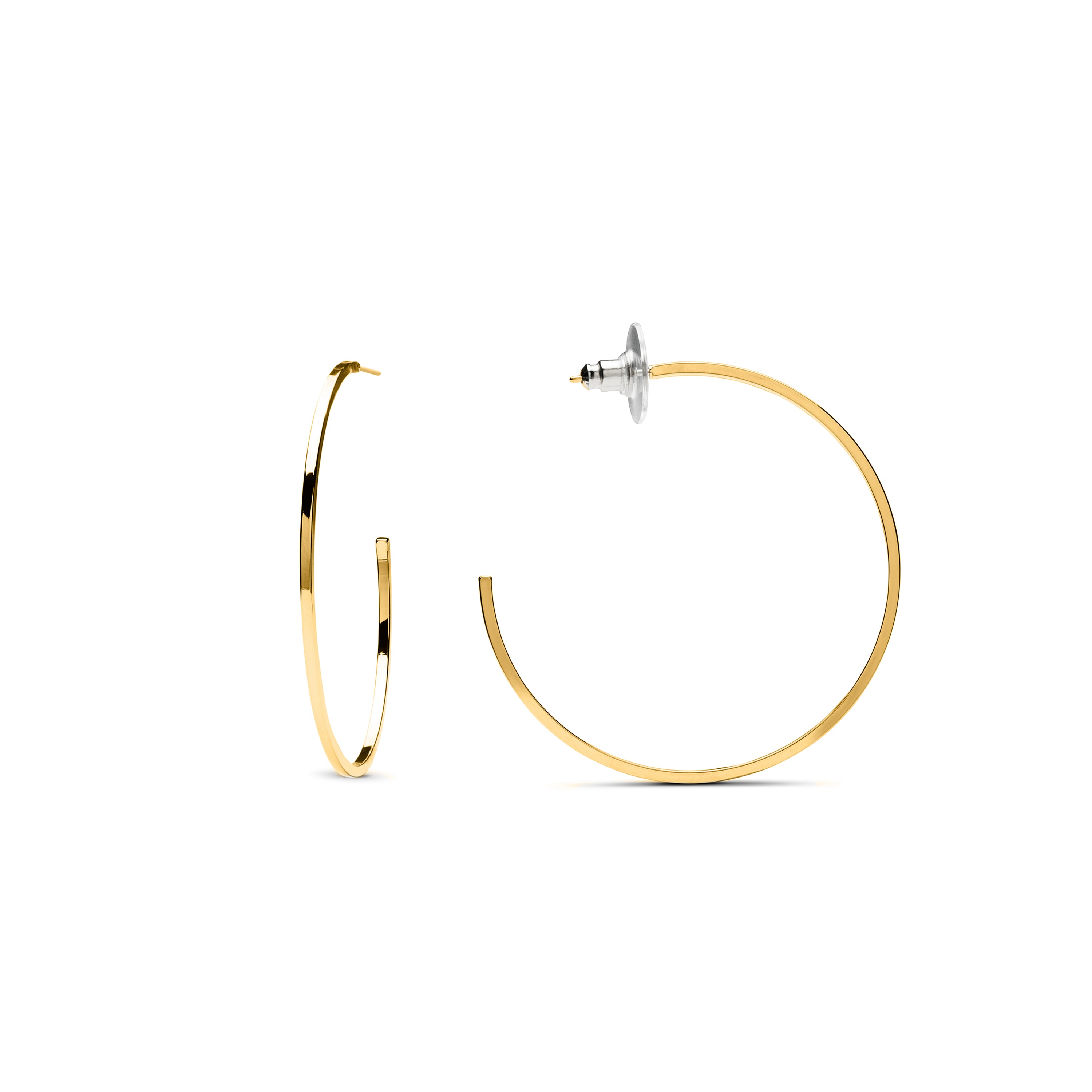 Pendientes de 36mm de diámetro acabado oro amarillo de 18K - Erkang