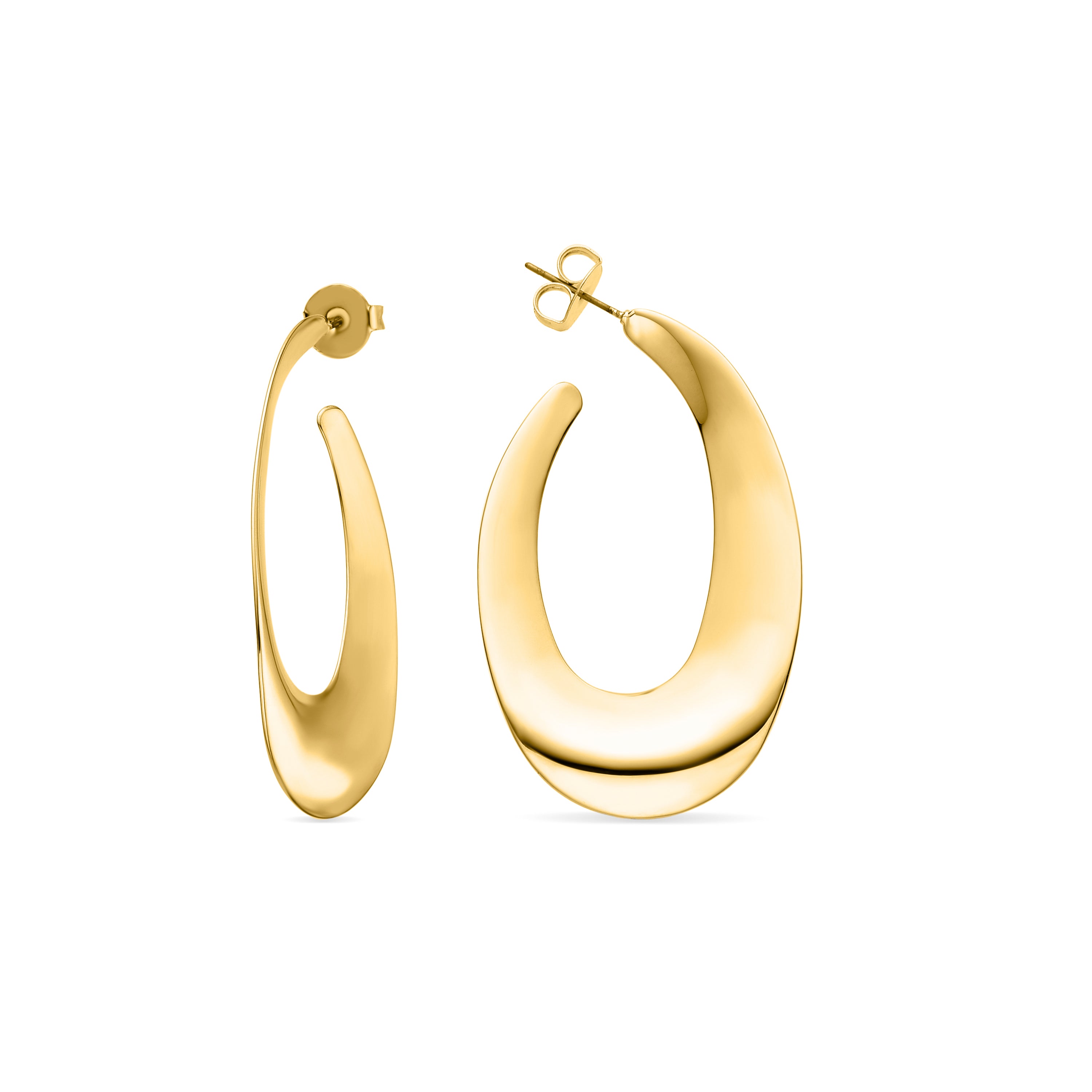 Pendientes acabados en oro amarillo de 18K - Saifga