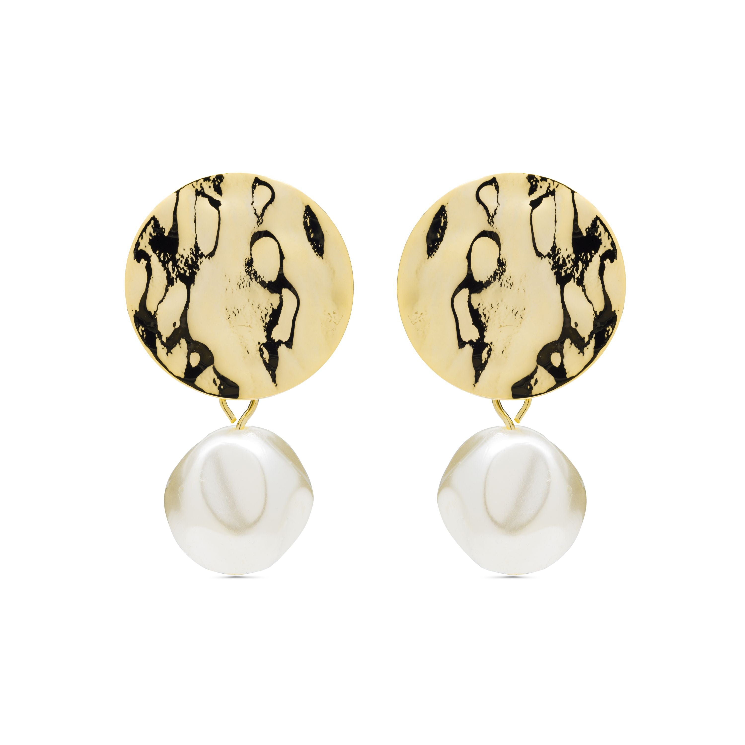 Pendientes acabados en oro amarillo de 18K - Anndas