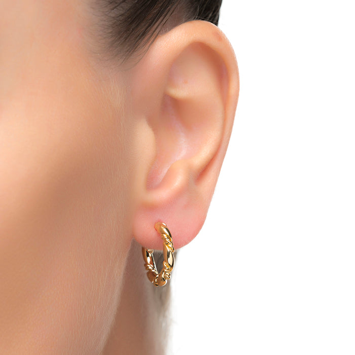 Pendientes de 12mm de diámetro acabado oro amarillo de 18K - Phiaken