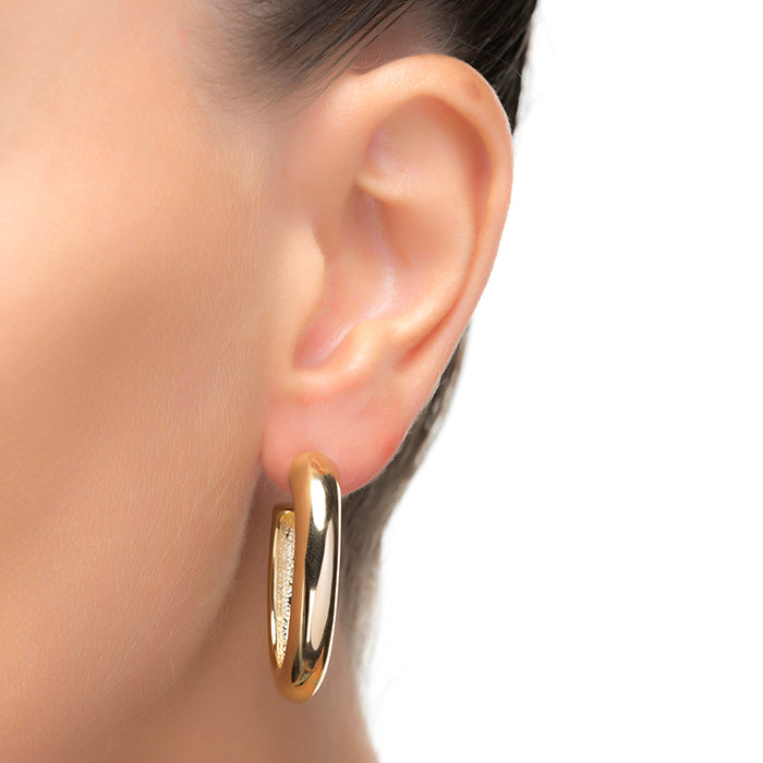 Pendientes acabados en oro amarillo de 18K - Hewcar