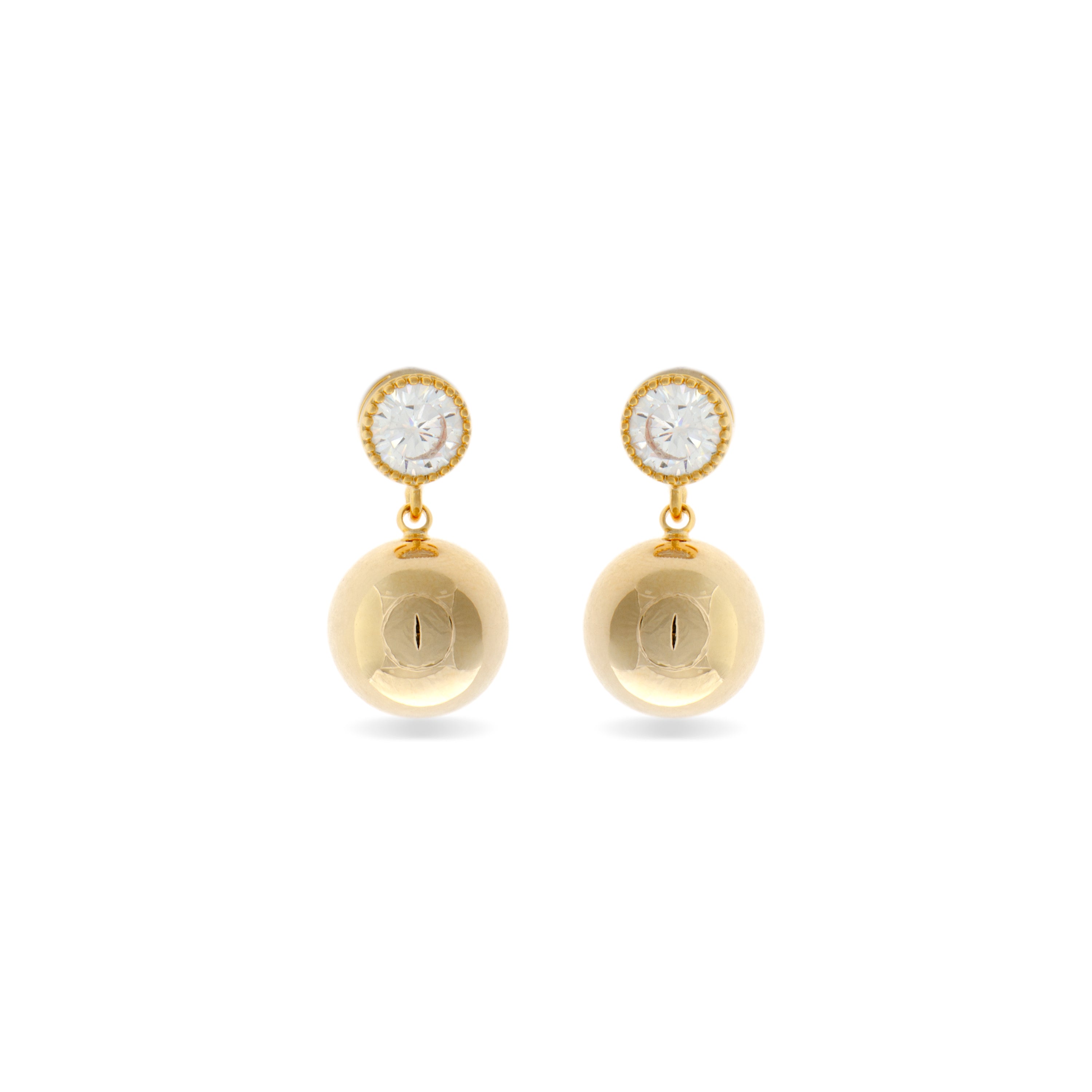 Pendientes acabados en oro amarillo de 18K - Dilza