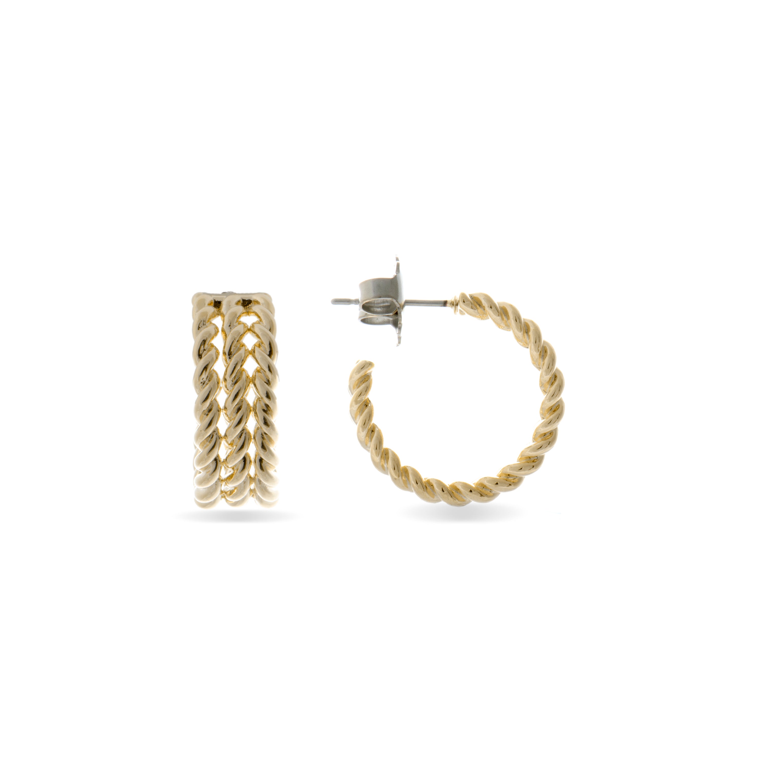 Pendientes acabados en oro amarillo de 18K - Sisdak
