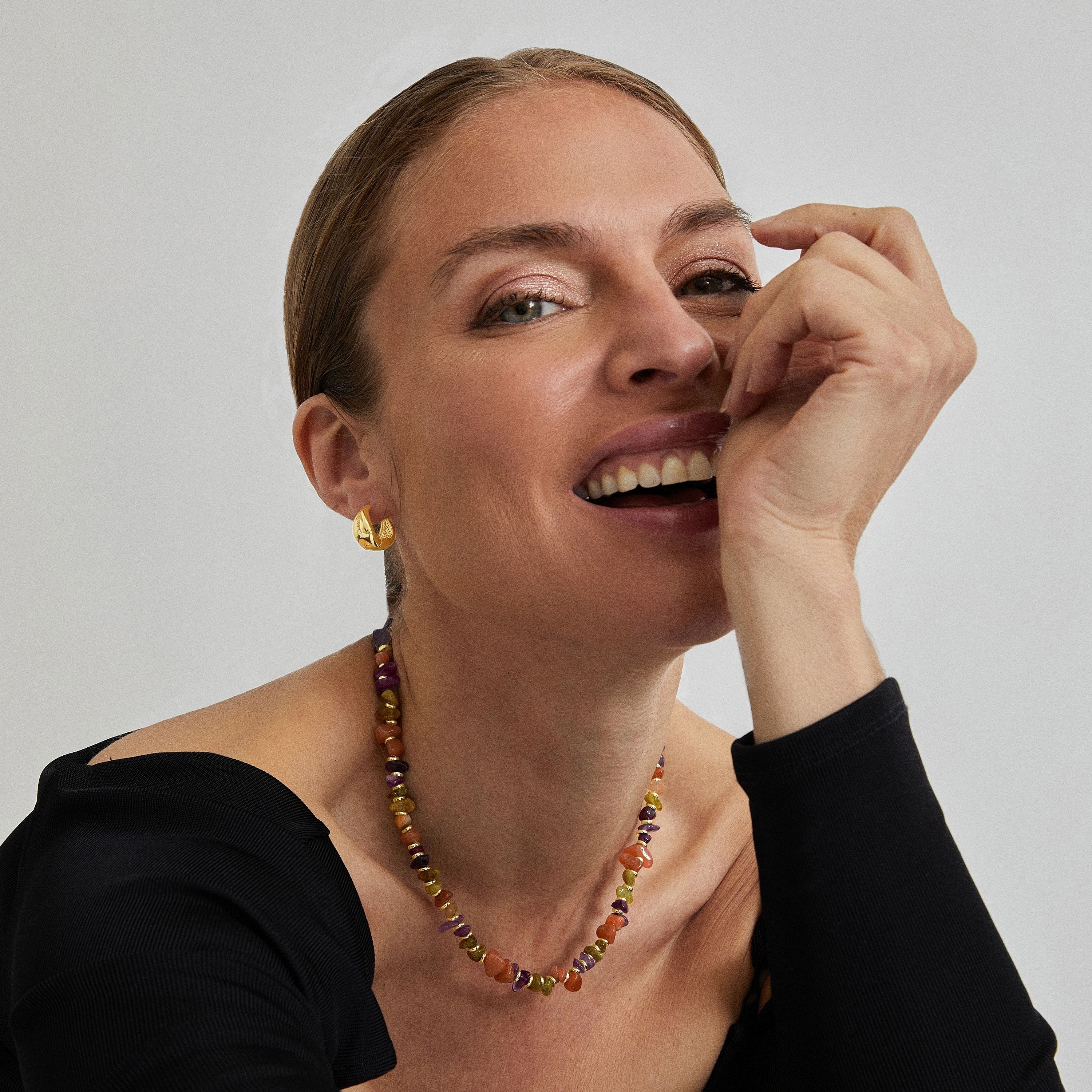 Pendientes acabados en oro amarillo de 18K - Ornoth