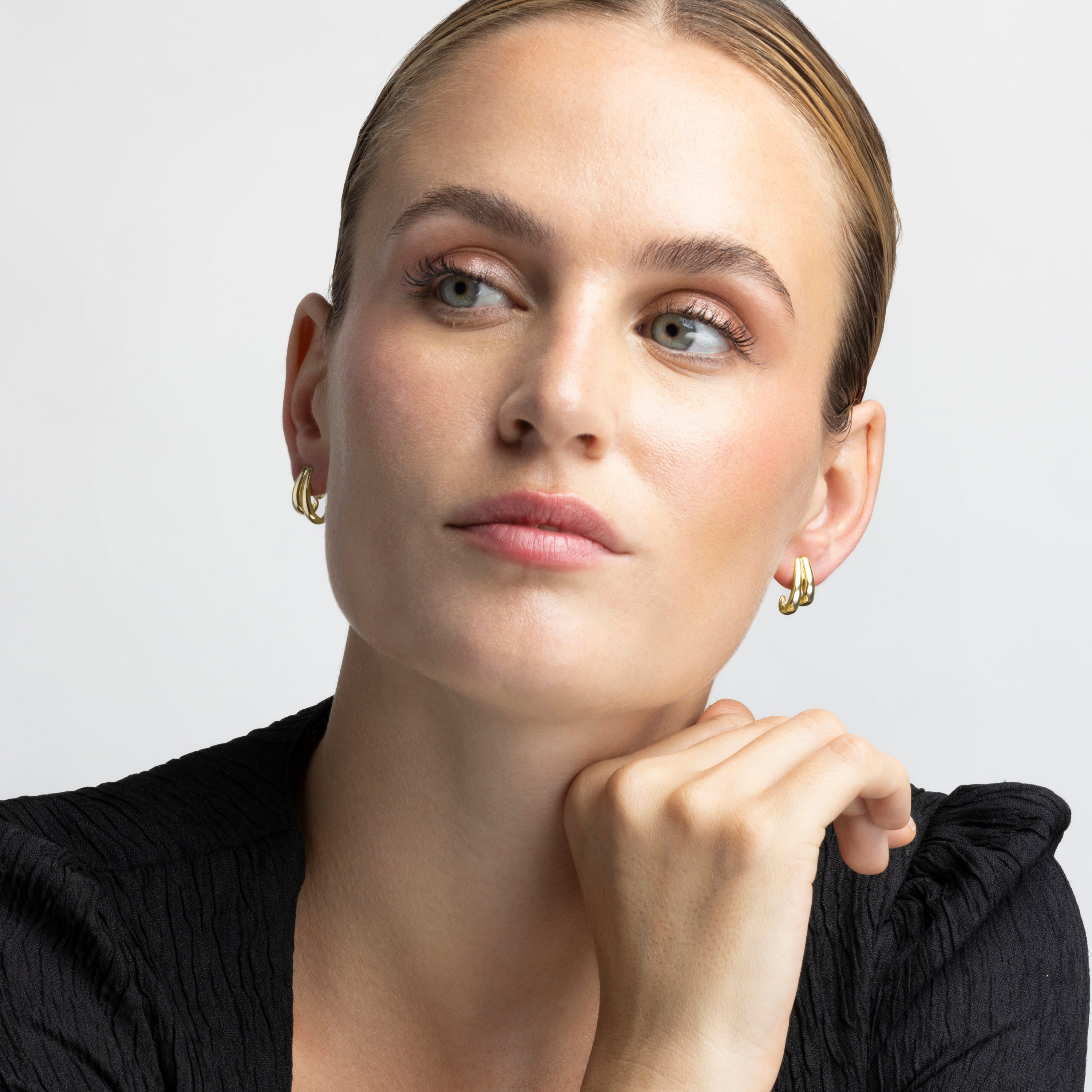 Pendientes acabados en oro amarillo de 18K - Fawton