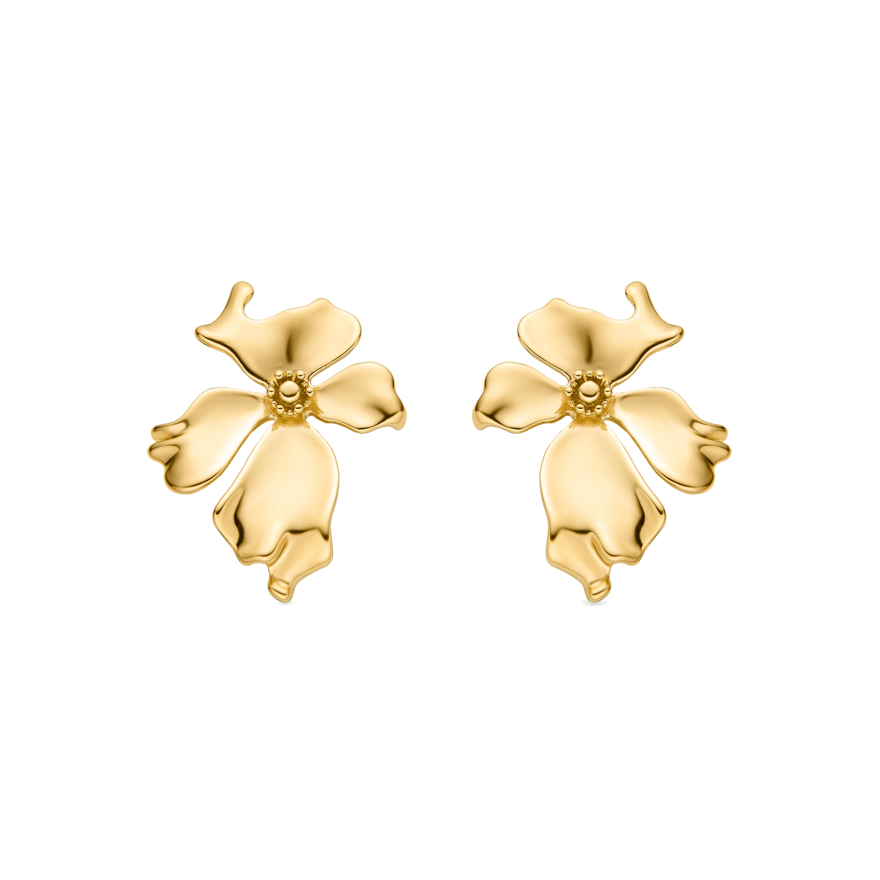 Pendientes acabados en oro amarillo de 18K - Haiqua