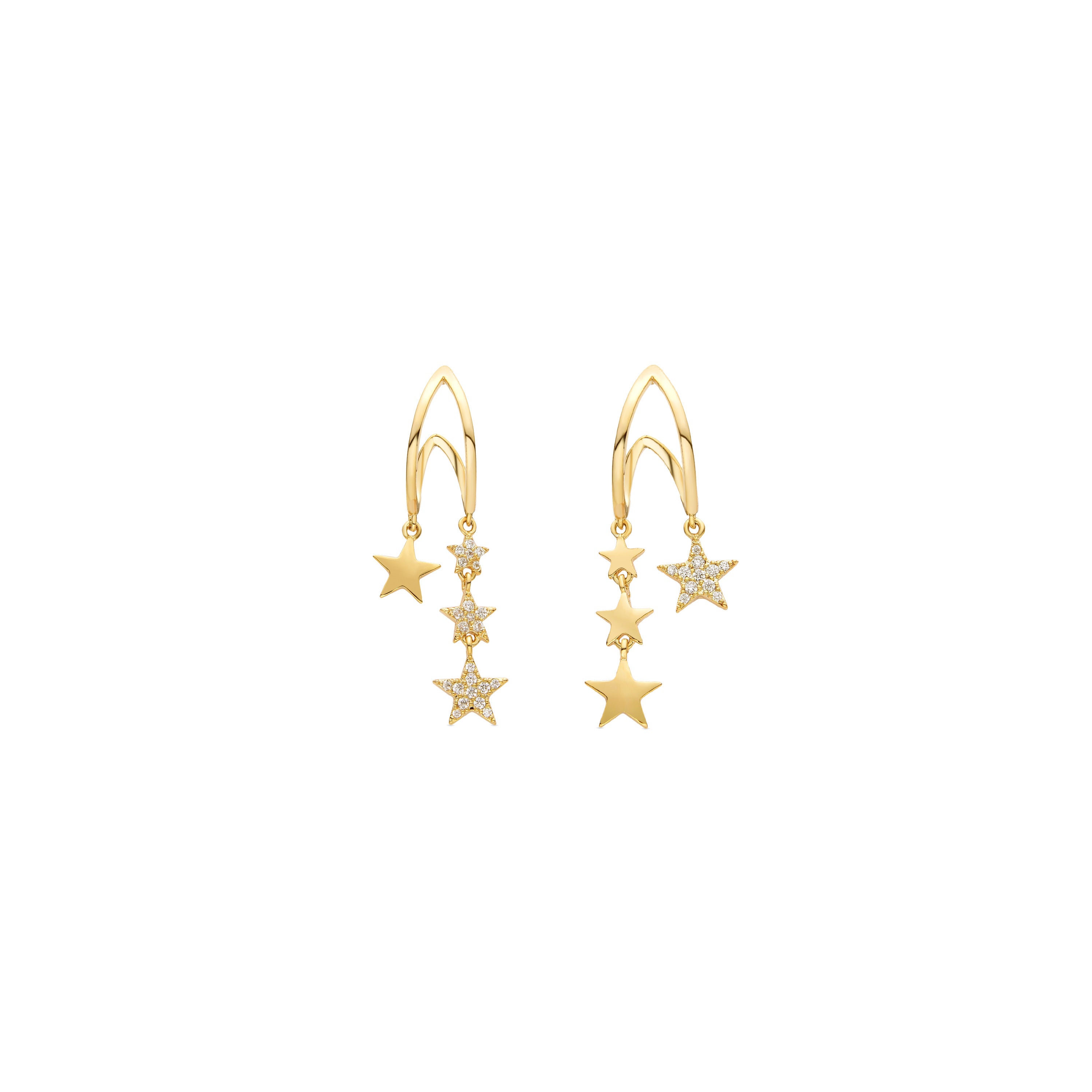 Pendientes acabados en oro amarillo de 18K - Herea