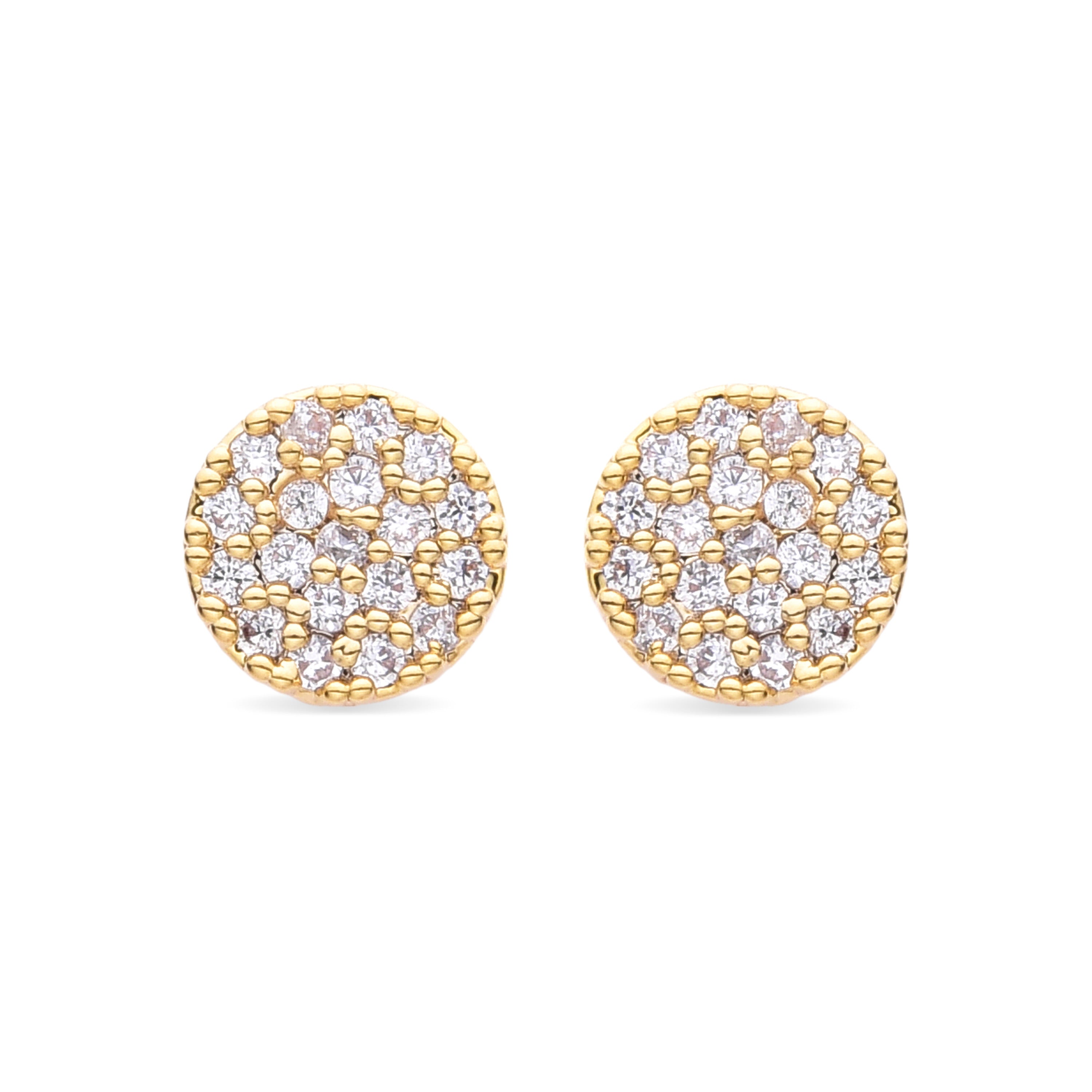 Pendientes de Circonita Brillante acabados en oro amarillo de 18K - Saismi