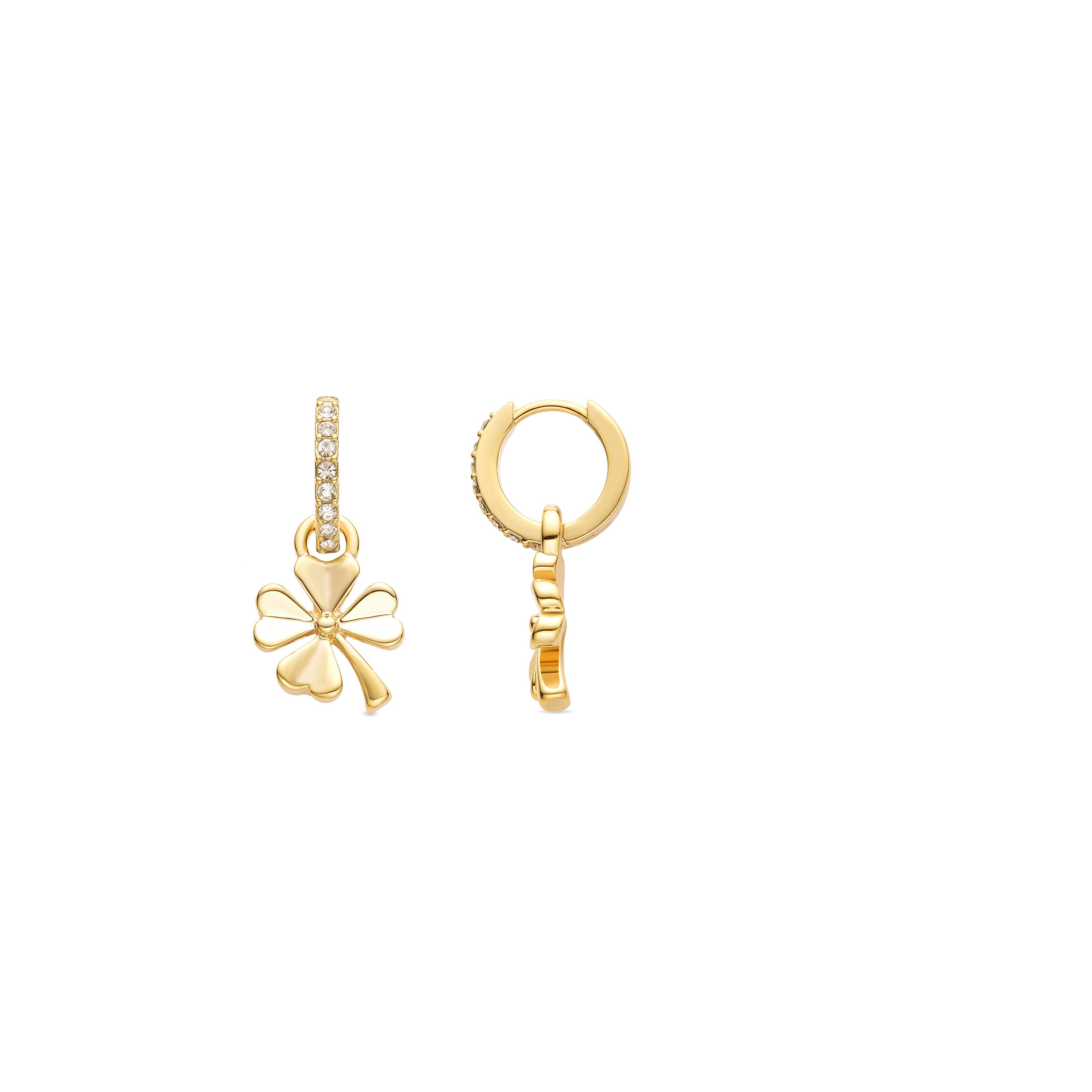 Pendientes de Circonita Brillante acabados en oro amarillo de 18K - Flor