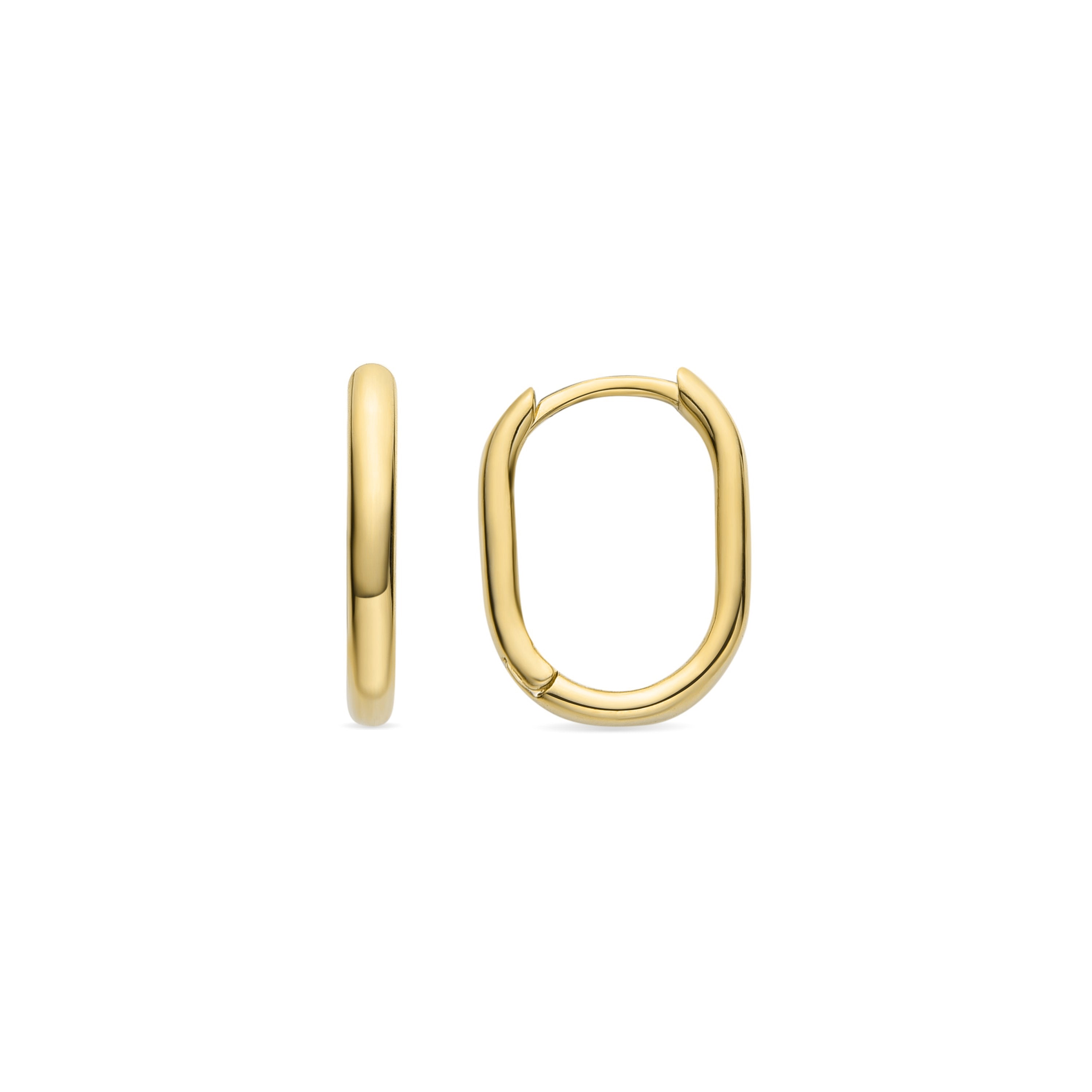 Pendientes de 14mm de diámetro acabado oro amarillo de 18K - Wiselu