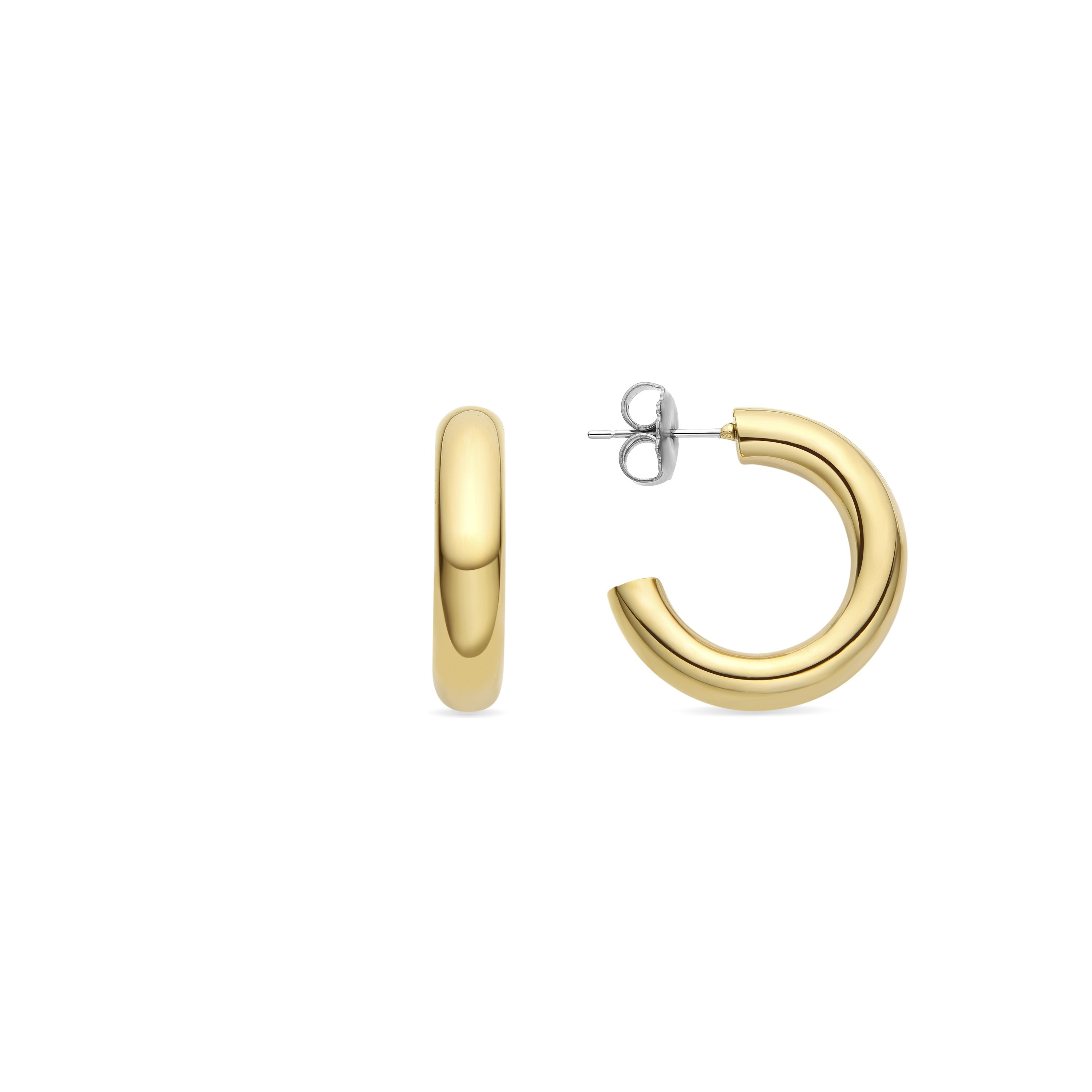 Pendientes de 13mm de diámetro acabado oro amarillo de 18K - Shiwa