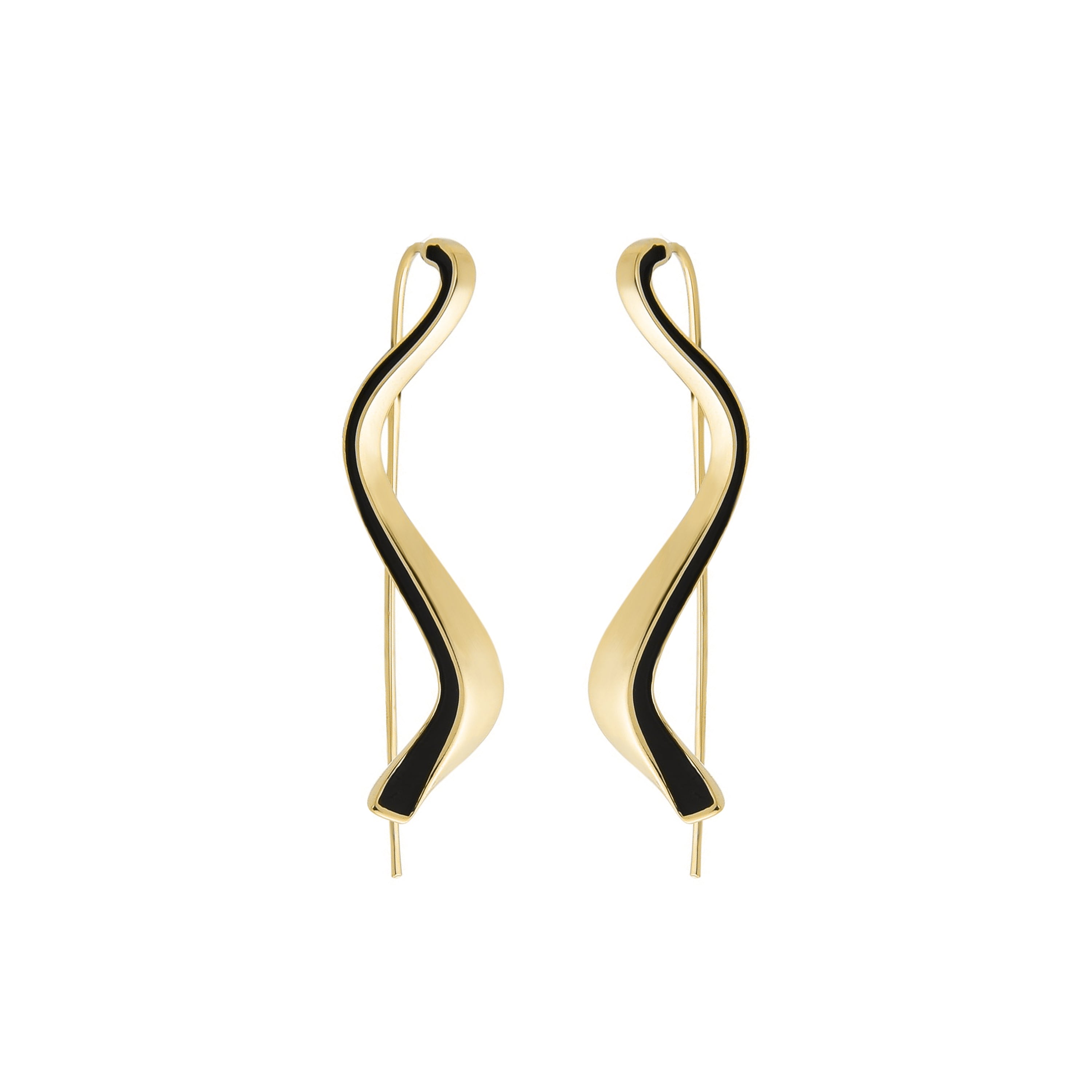 Pendientes acabados en oro amarillo de 18K - Alio