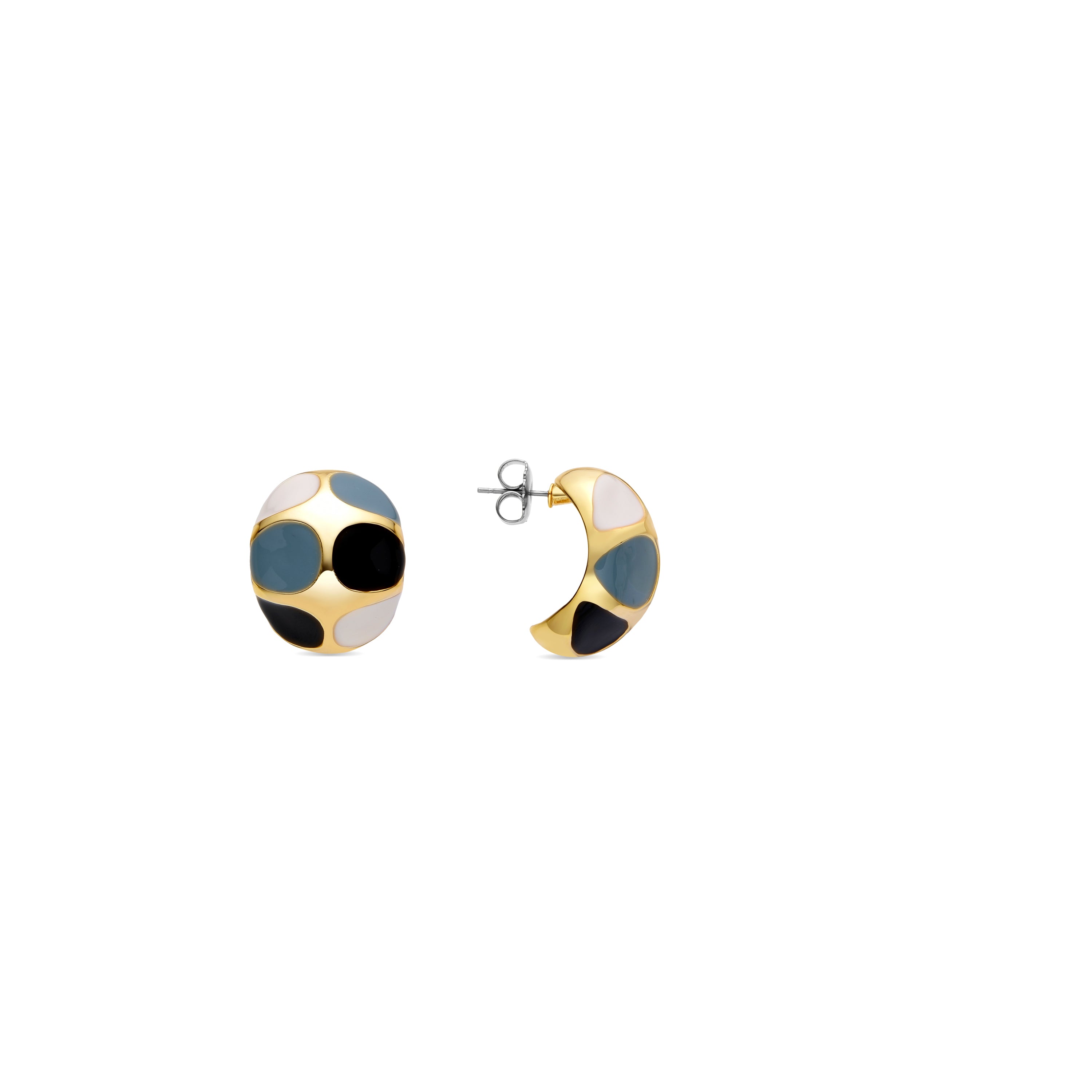 Pendientes acabados en oro amarillo de 18K - Athena