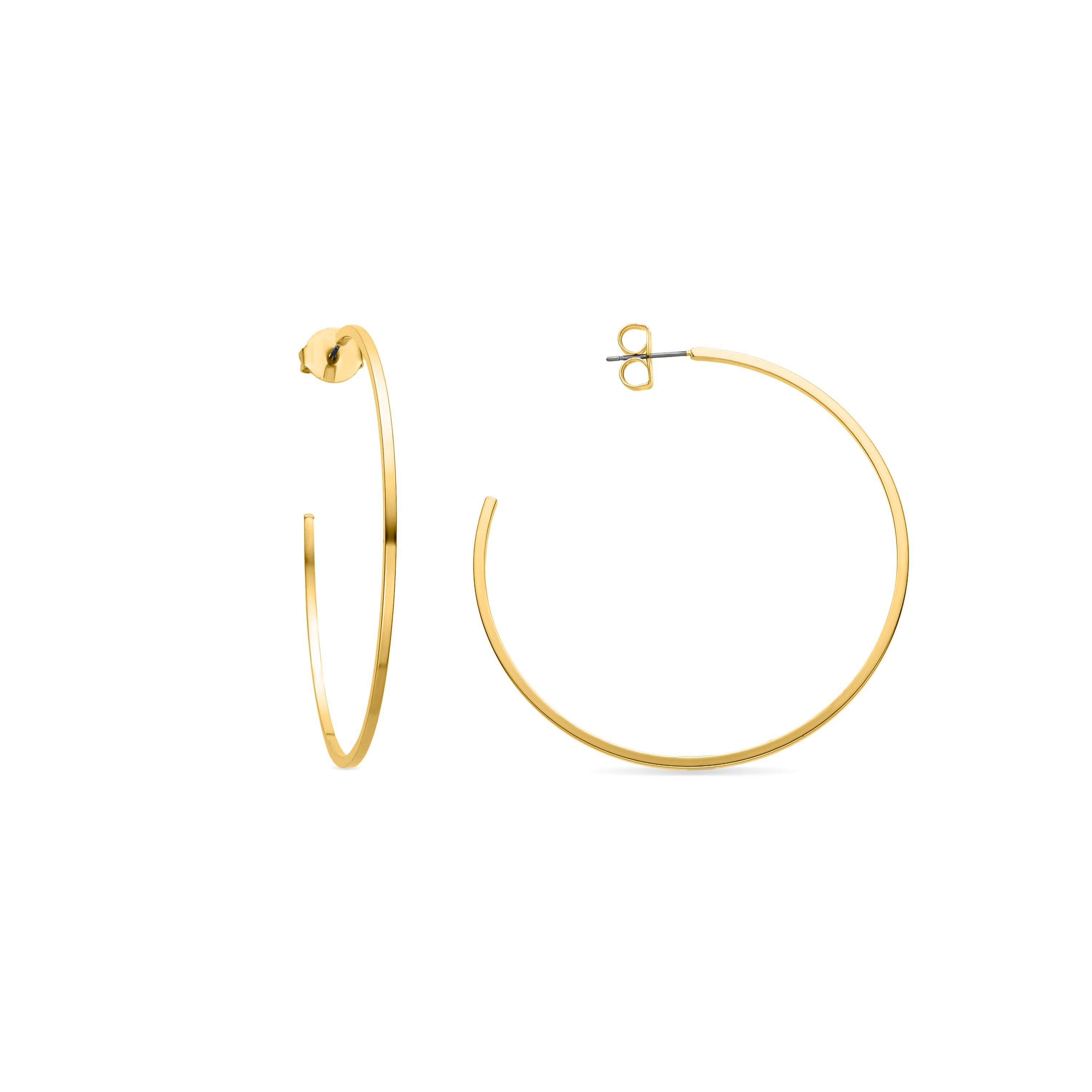 Pendientes de 60mm de diámetro acabado oro amarillo de 18k - Adron