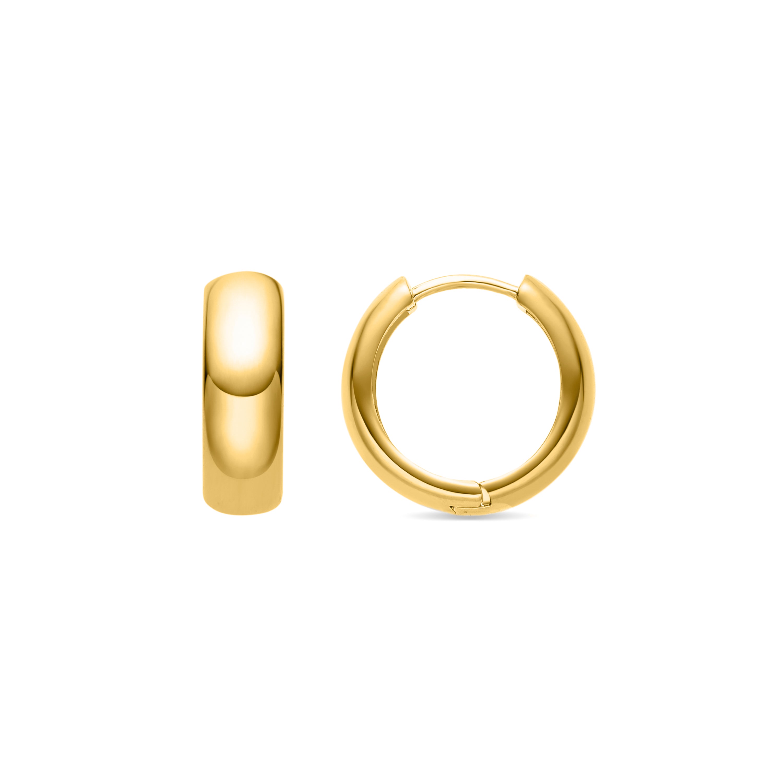 Pendientes de 16mm de diámetro acabado oro amarillo de 18k - Apruk