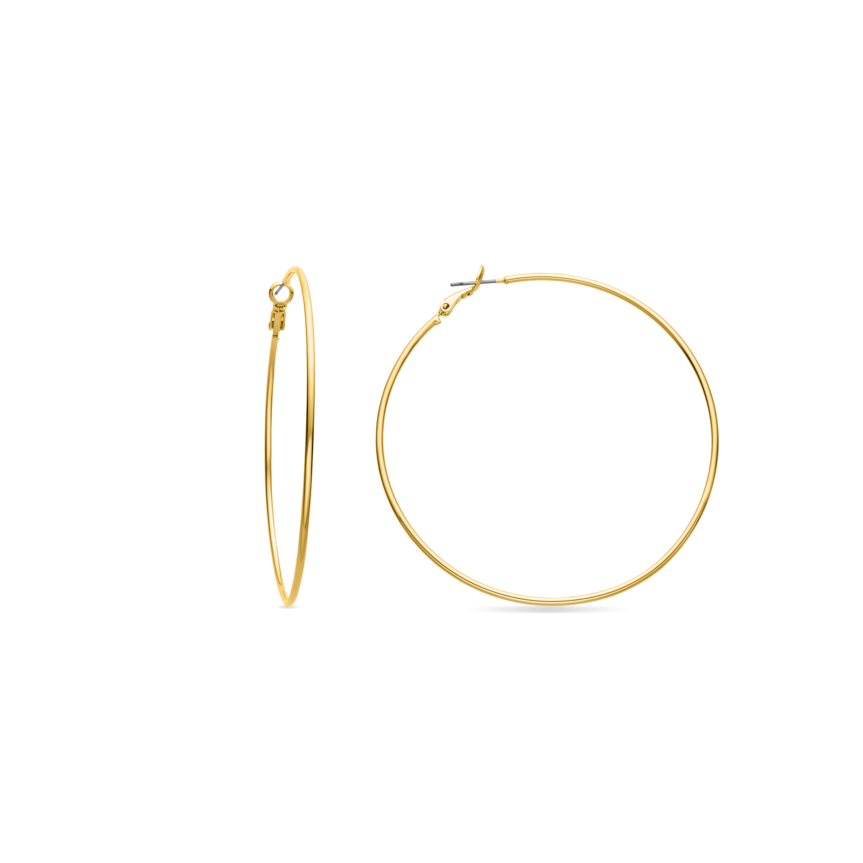 Pendientes de 70mm de diámetro acabado oro amarillo de 18k - Kelxo