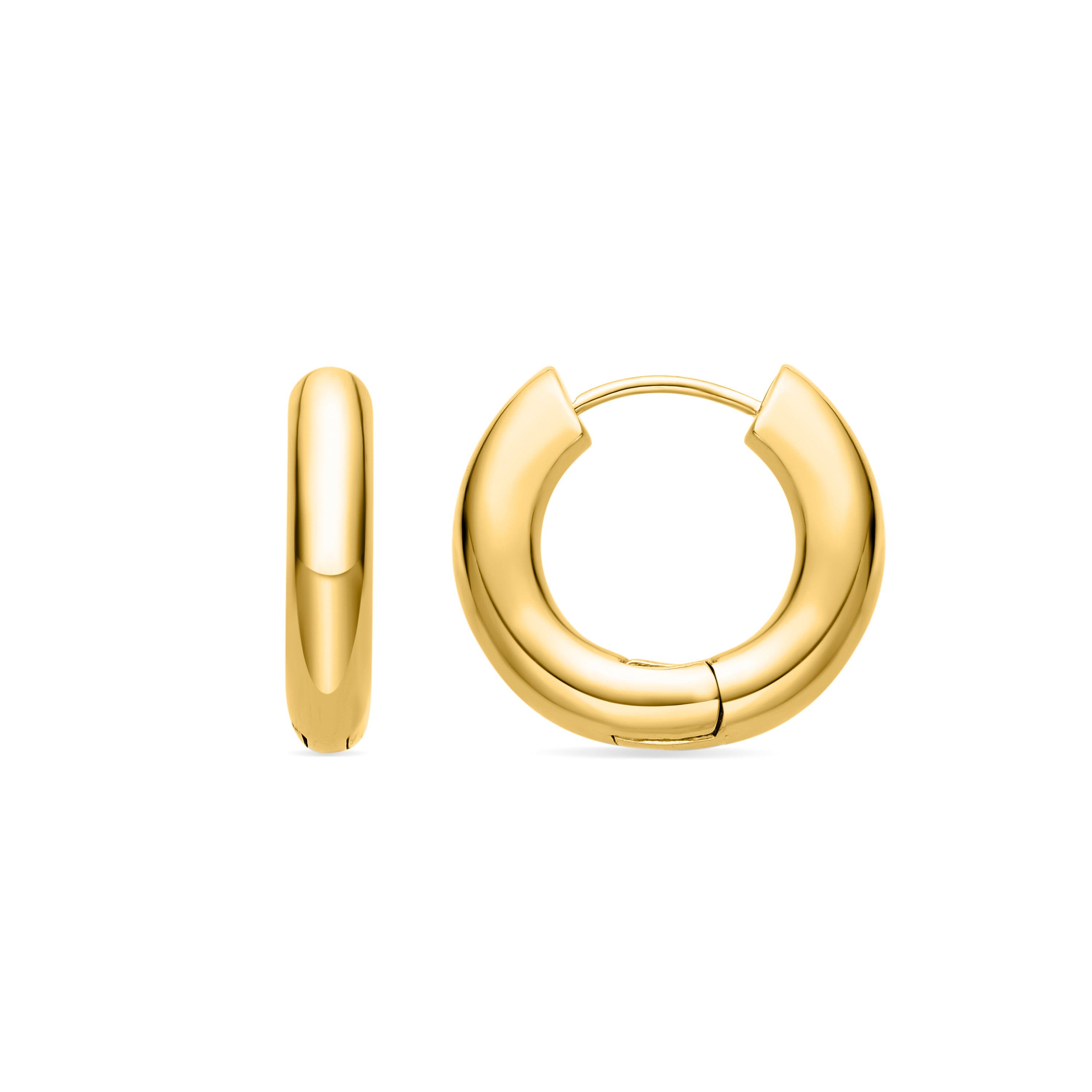 Pendientes de 24mm de diámetro acabado oro 18K - Saura
