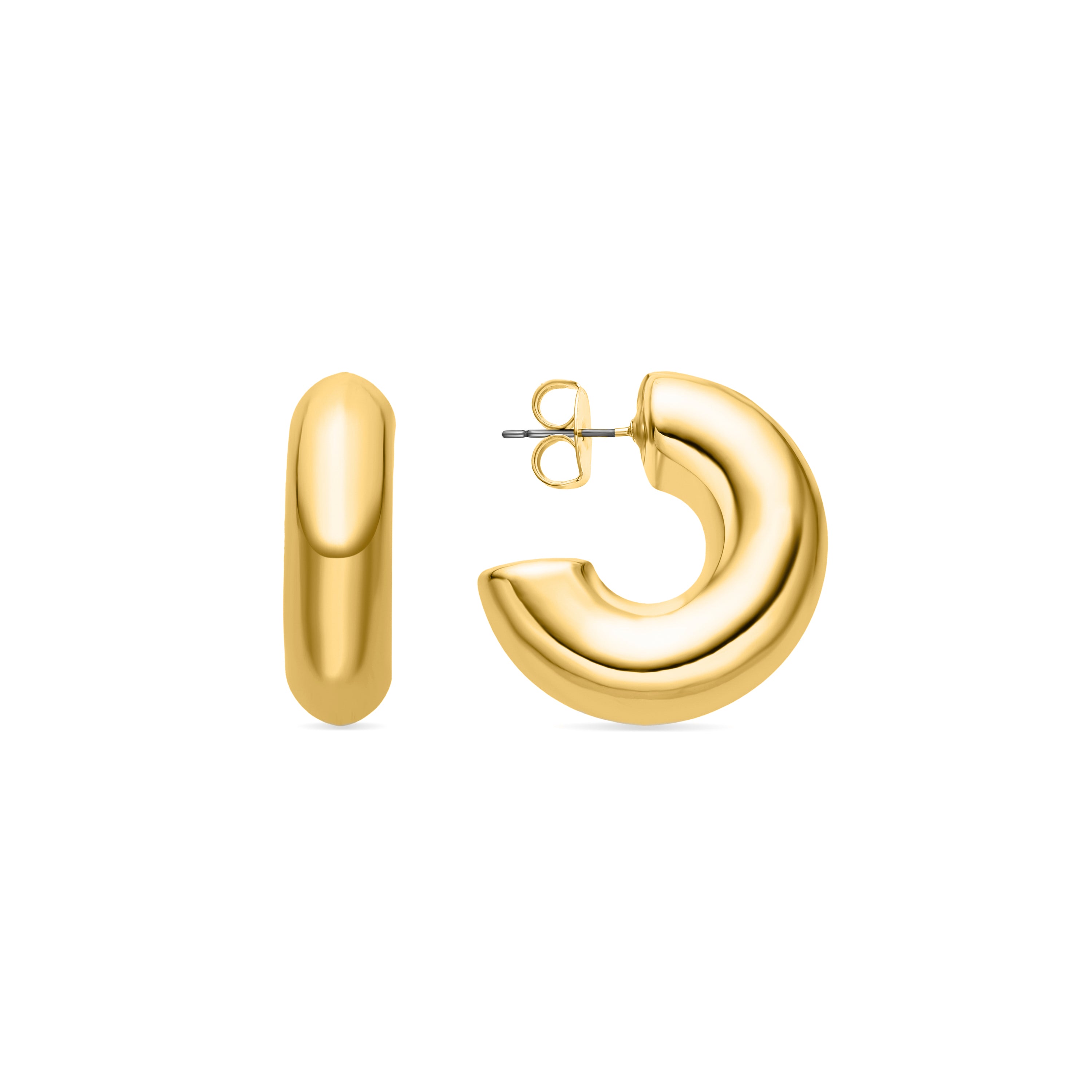 Pendientes de 30mm de diámetro acabado oro 18K - Meibe