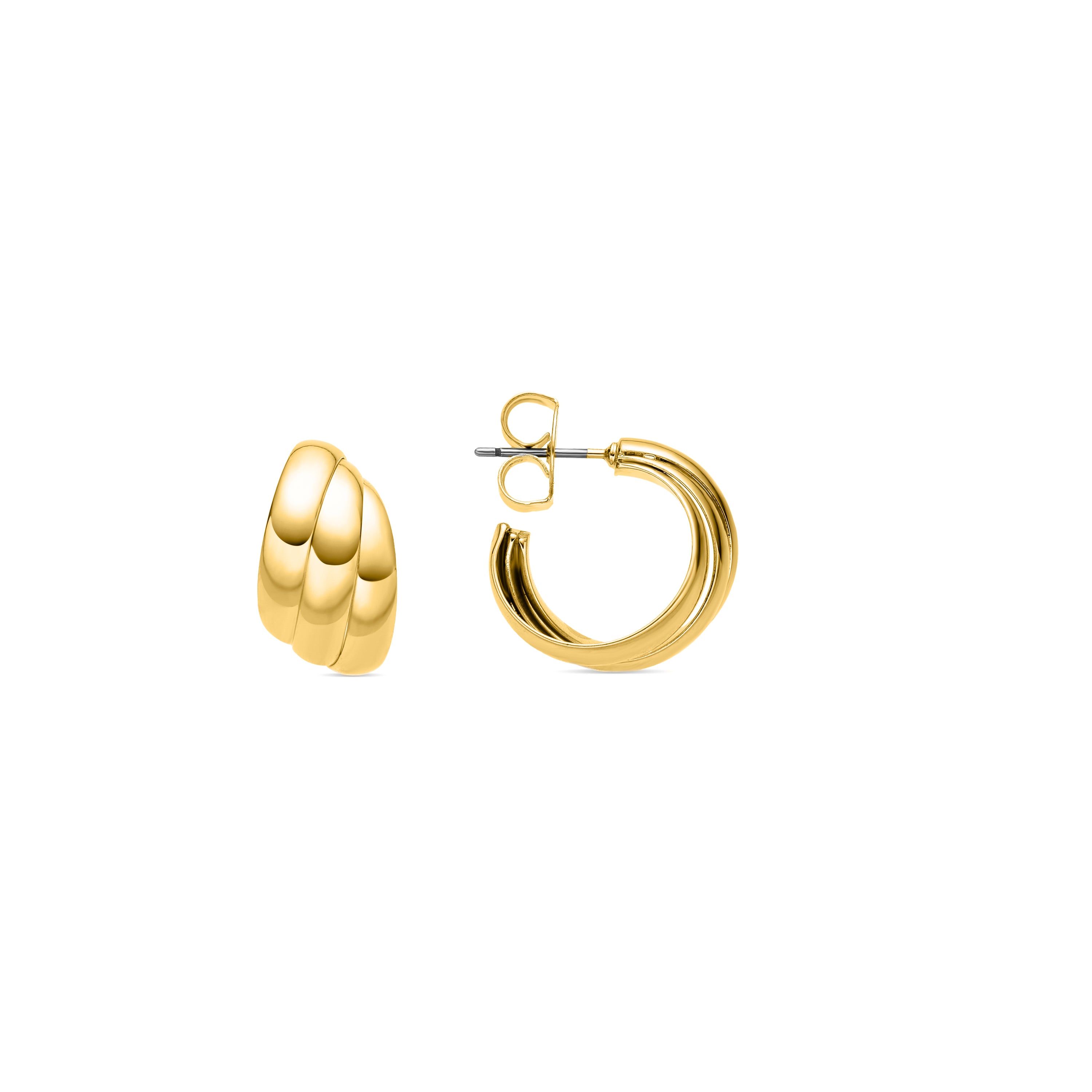Pendientes de 19mm de diámetro acabado oro 18K - Abeth