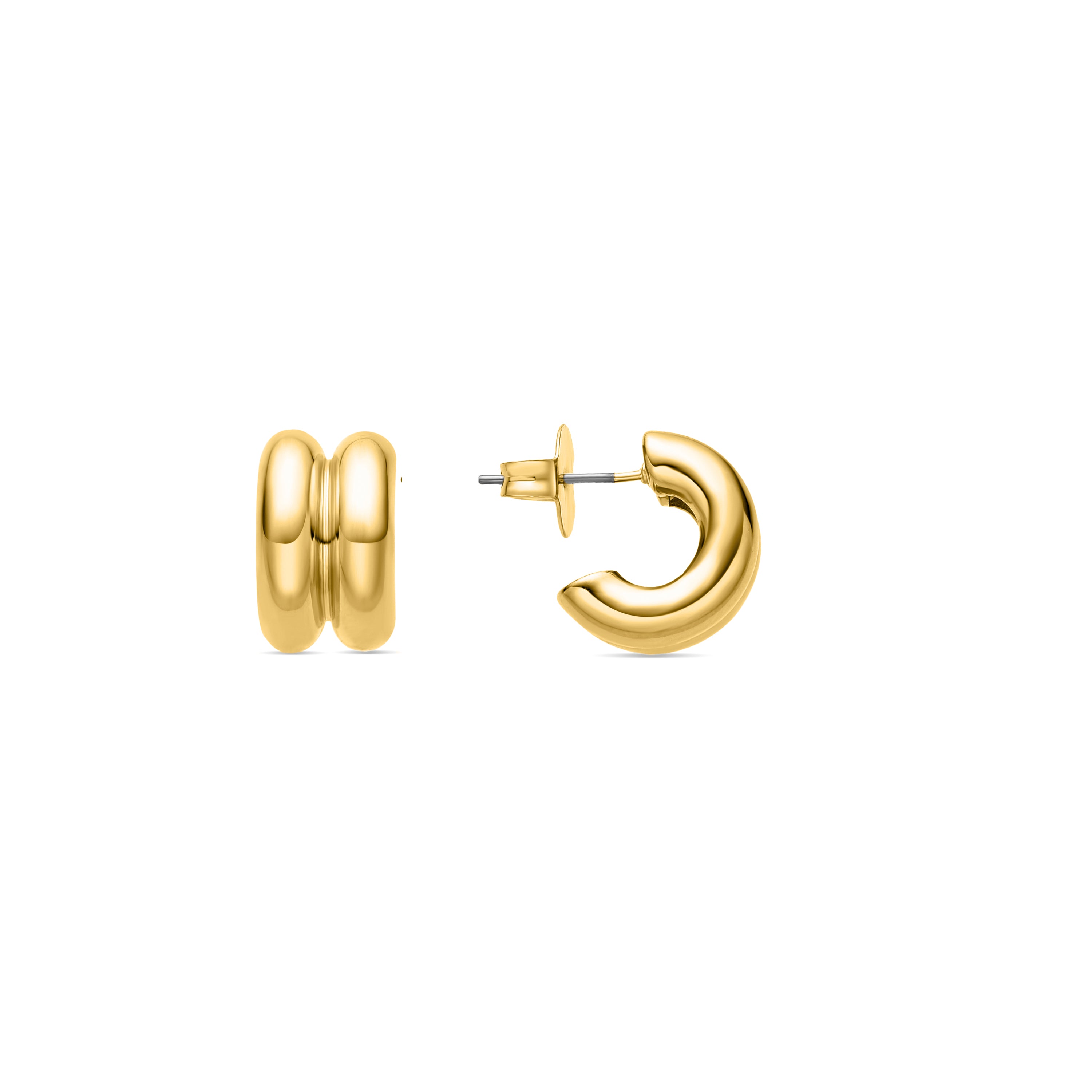 Pendientes de 16mm de diámetro acabado oro 18K - Zakev