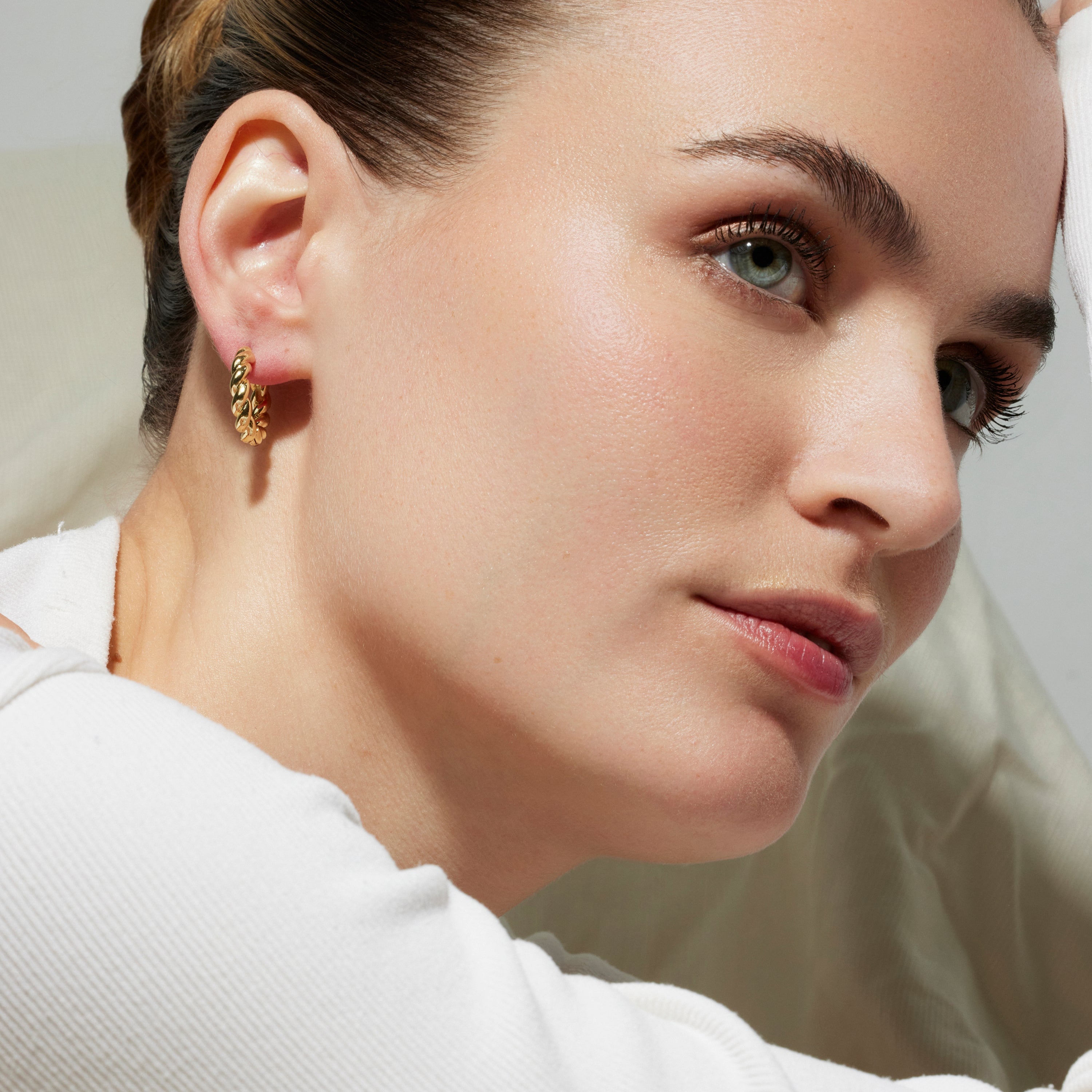 Pendientes de 20mm de diámetro acabado oro 18K - Tansit