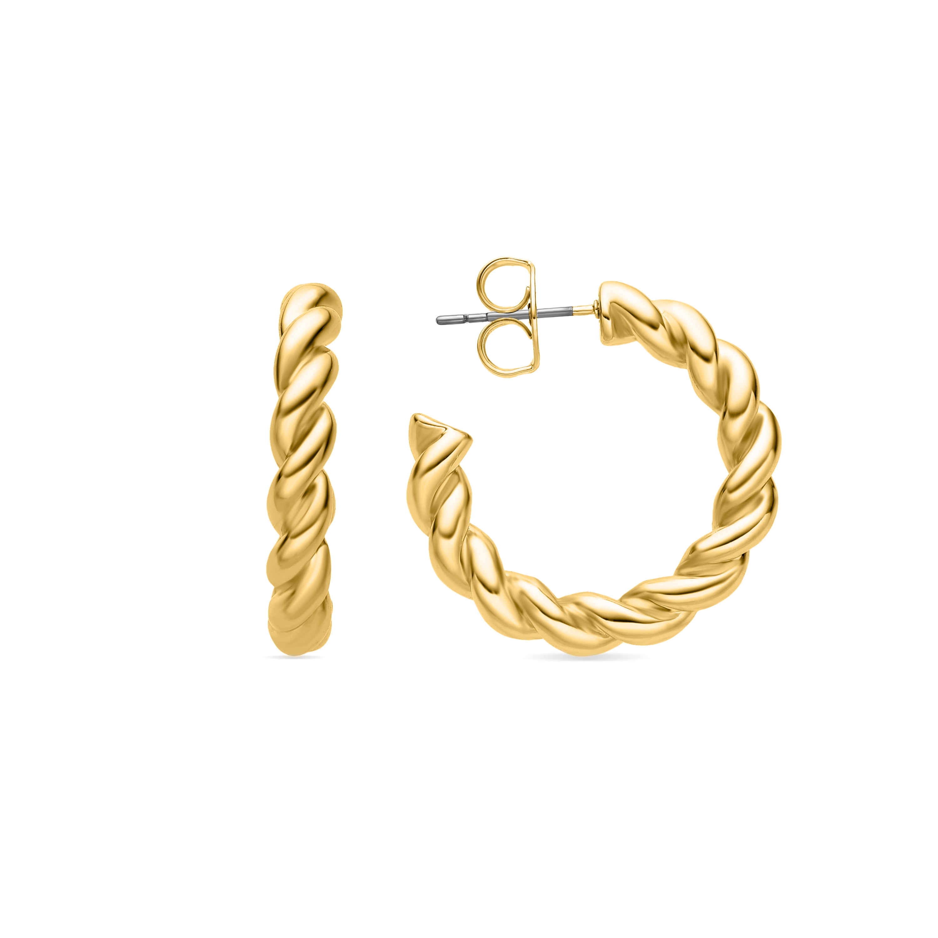 Pendientes de 30mm de diámetro acabado oro 18K - Imcaki