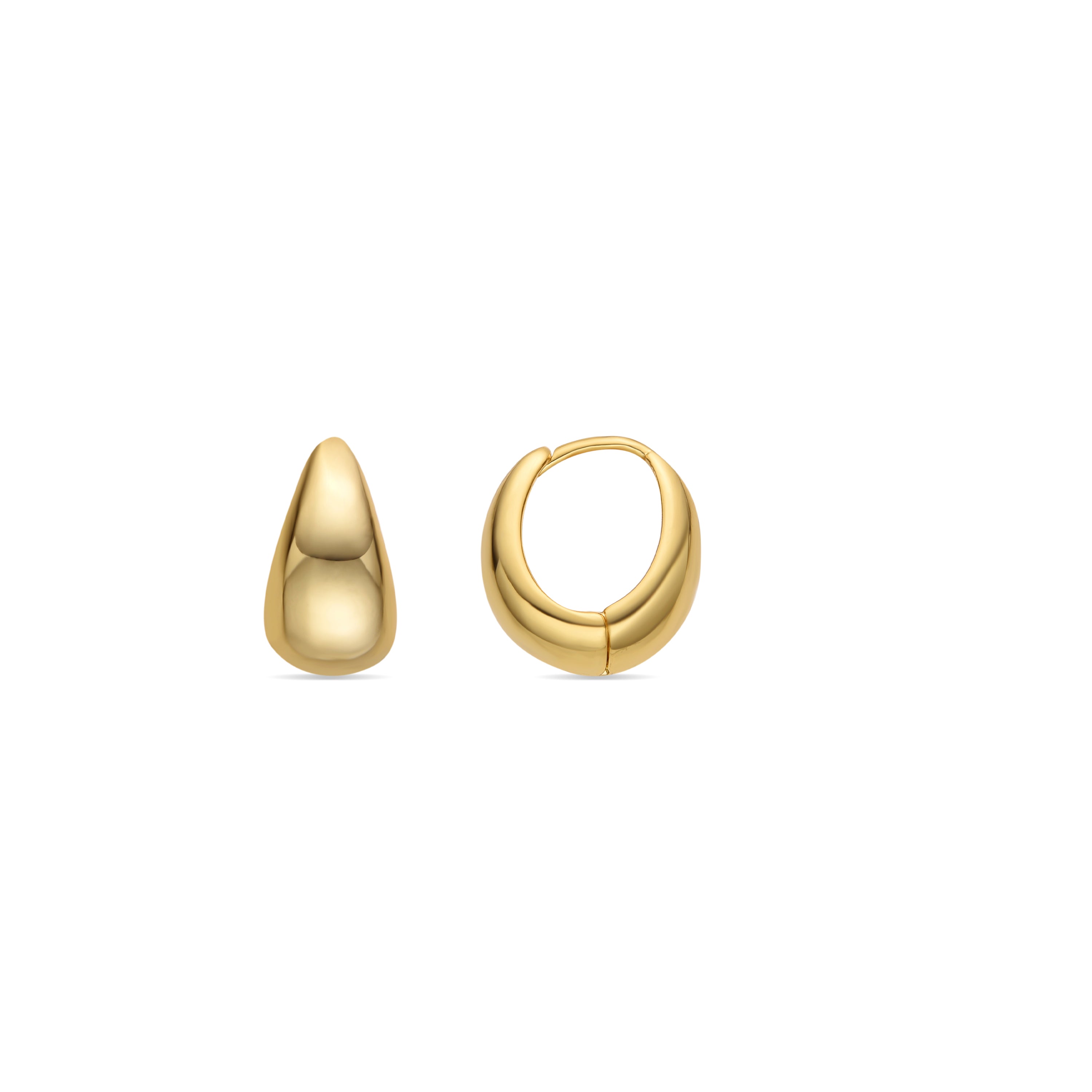 Pendientes de 17mm de diámetro acabado oro 18k - Mickra