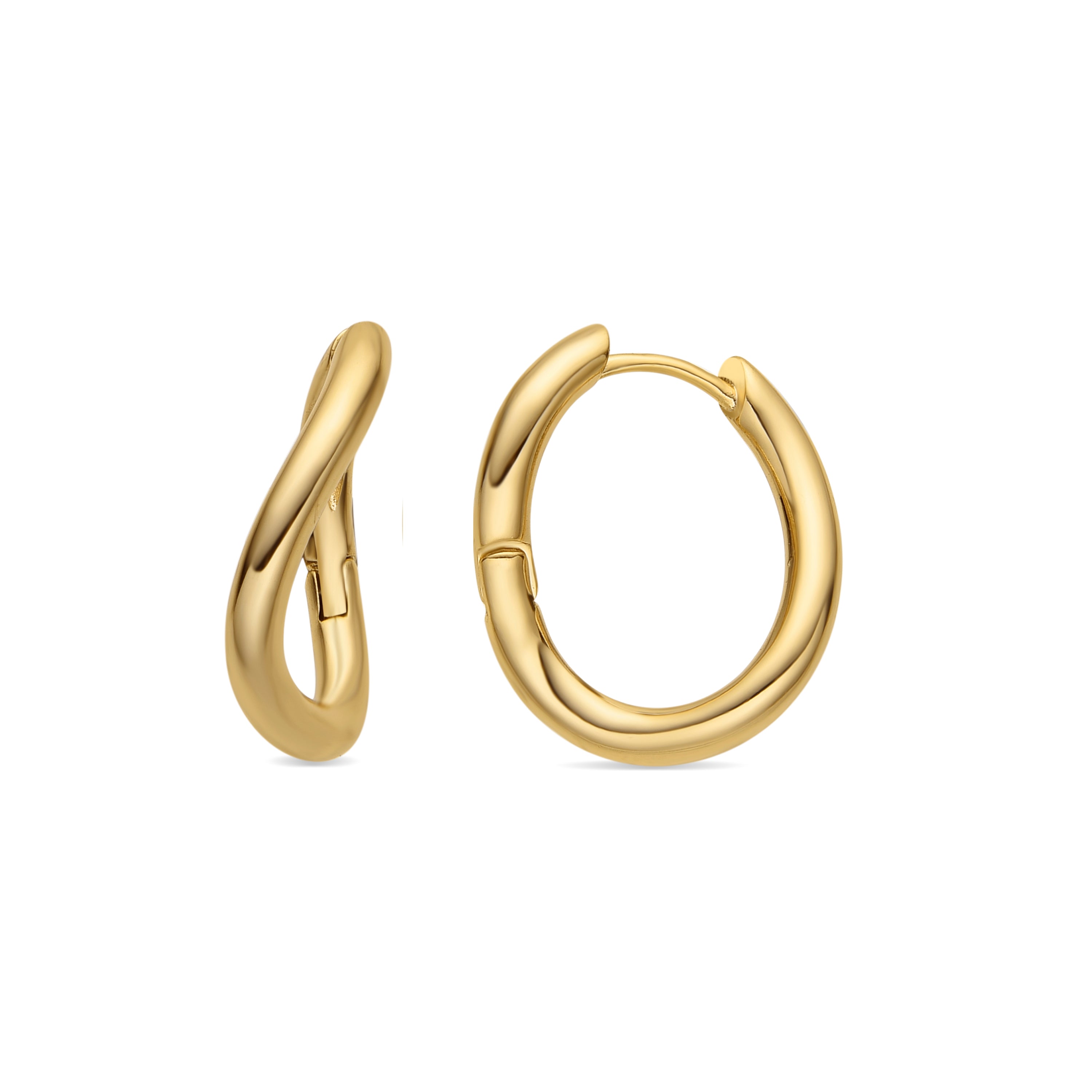 Pendientes de 19mm de diámetro acabado oro 18k - Lial