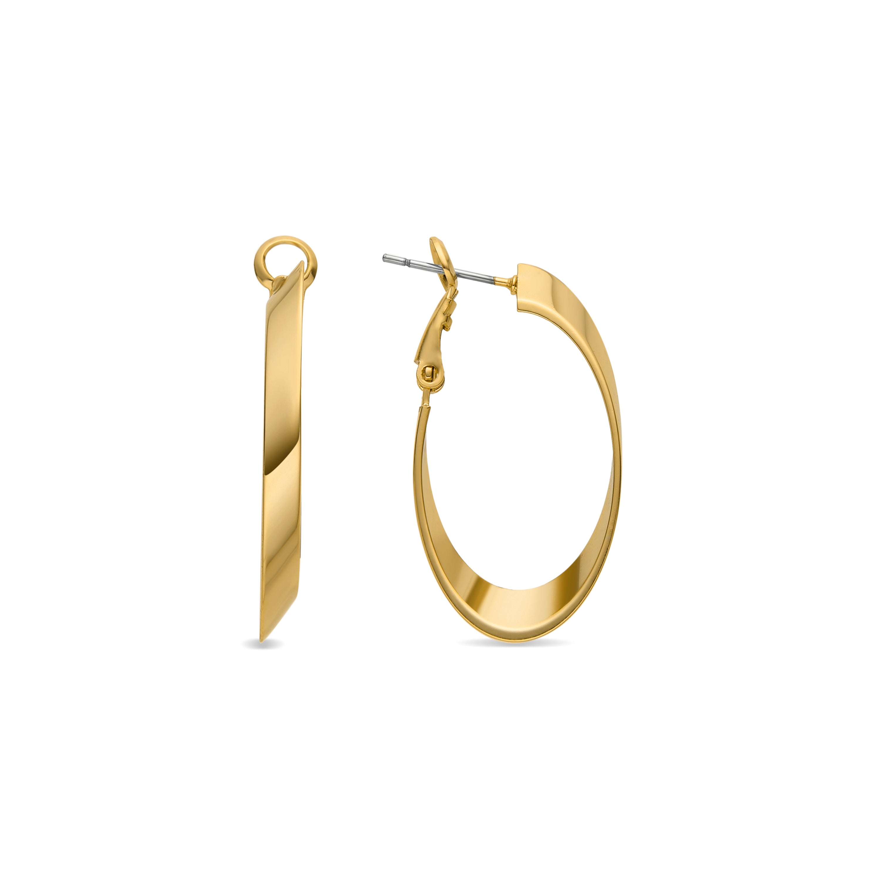 Pendientes de 35mm de diámetro acabado oro 18k - Drola