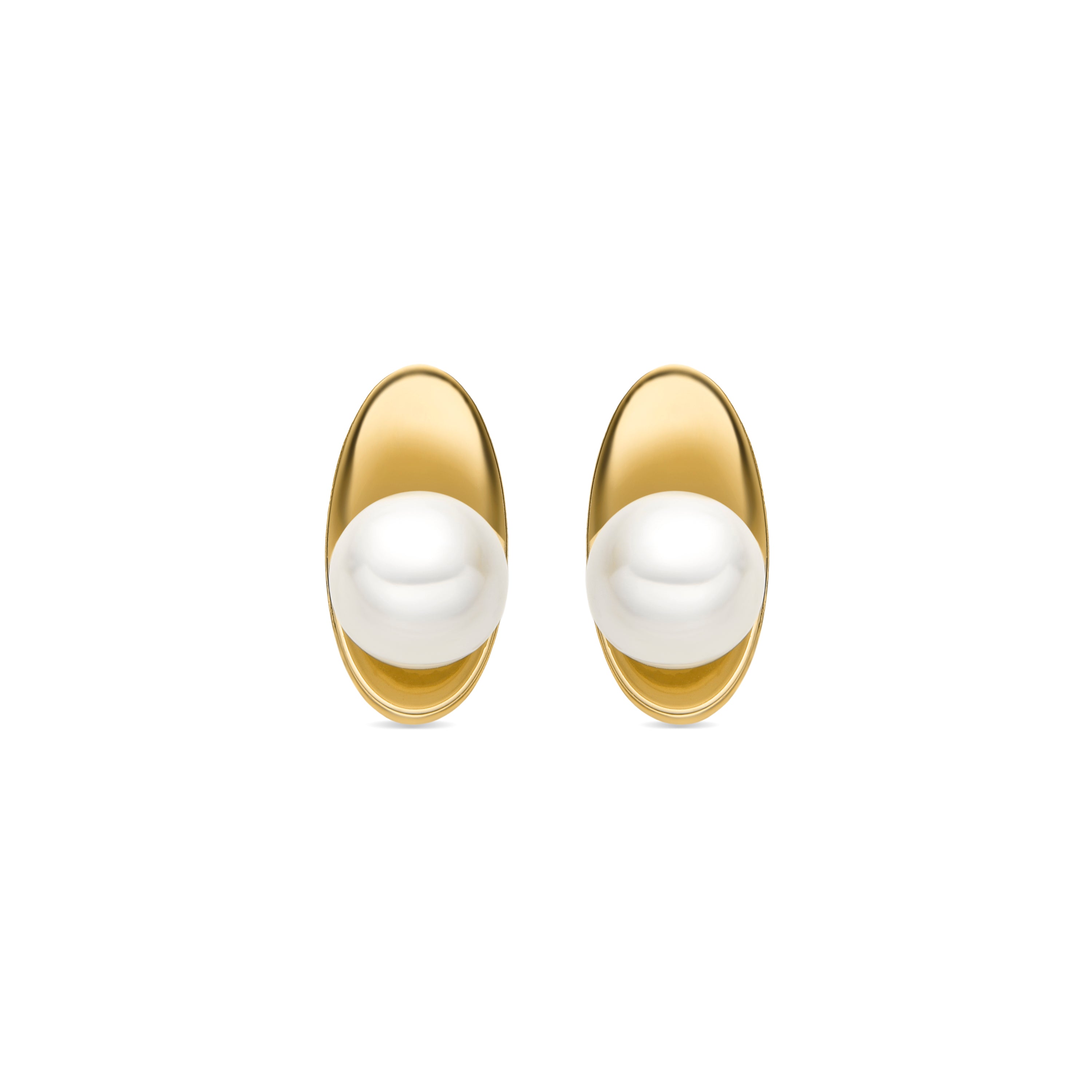 Pendientes con Perla Blanca acabado oro 18k - Lyhu