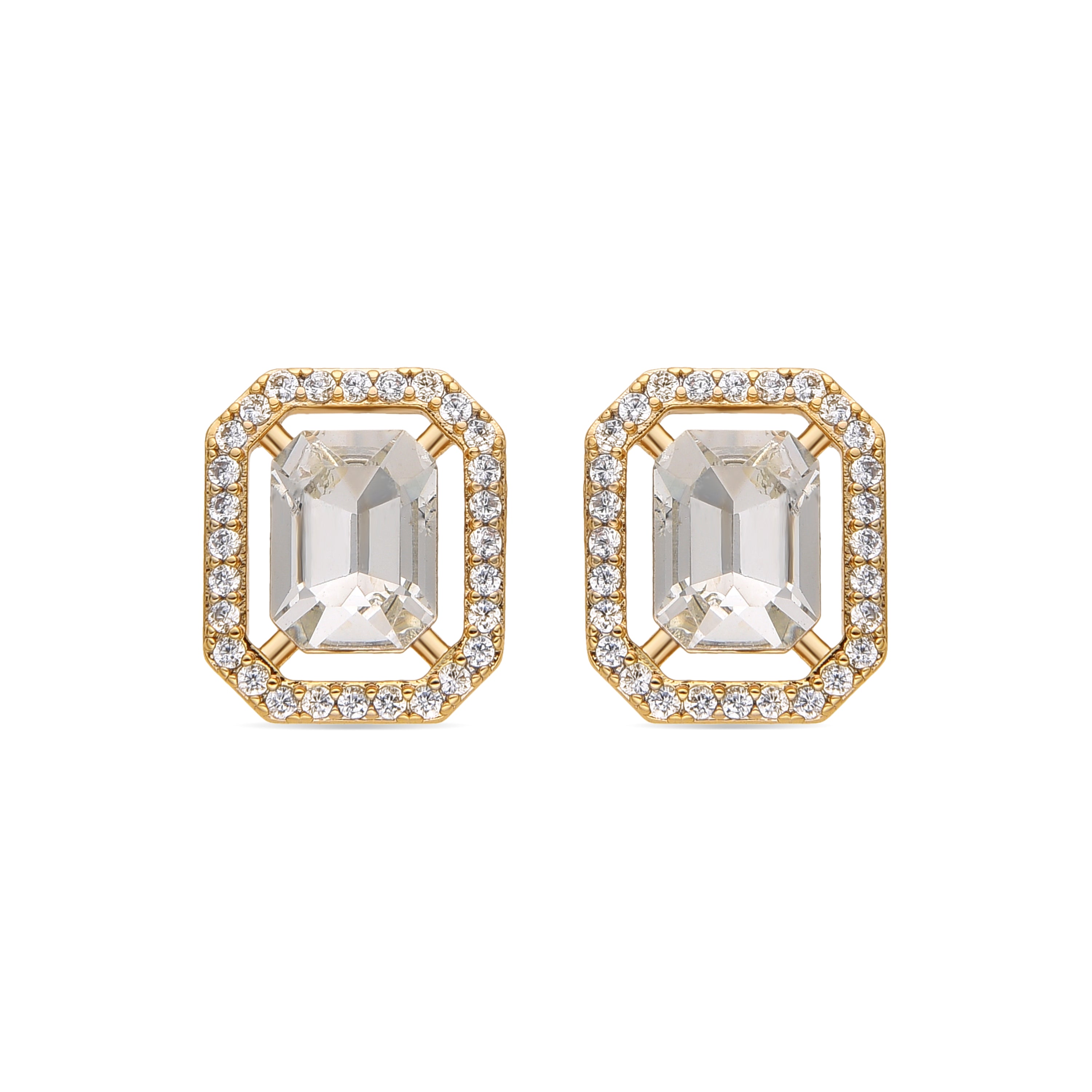 Pendientes con Circonita Brillante acabado oro 18k - Surin