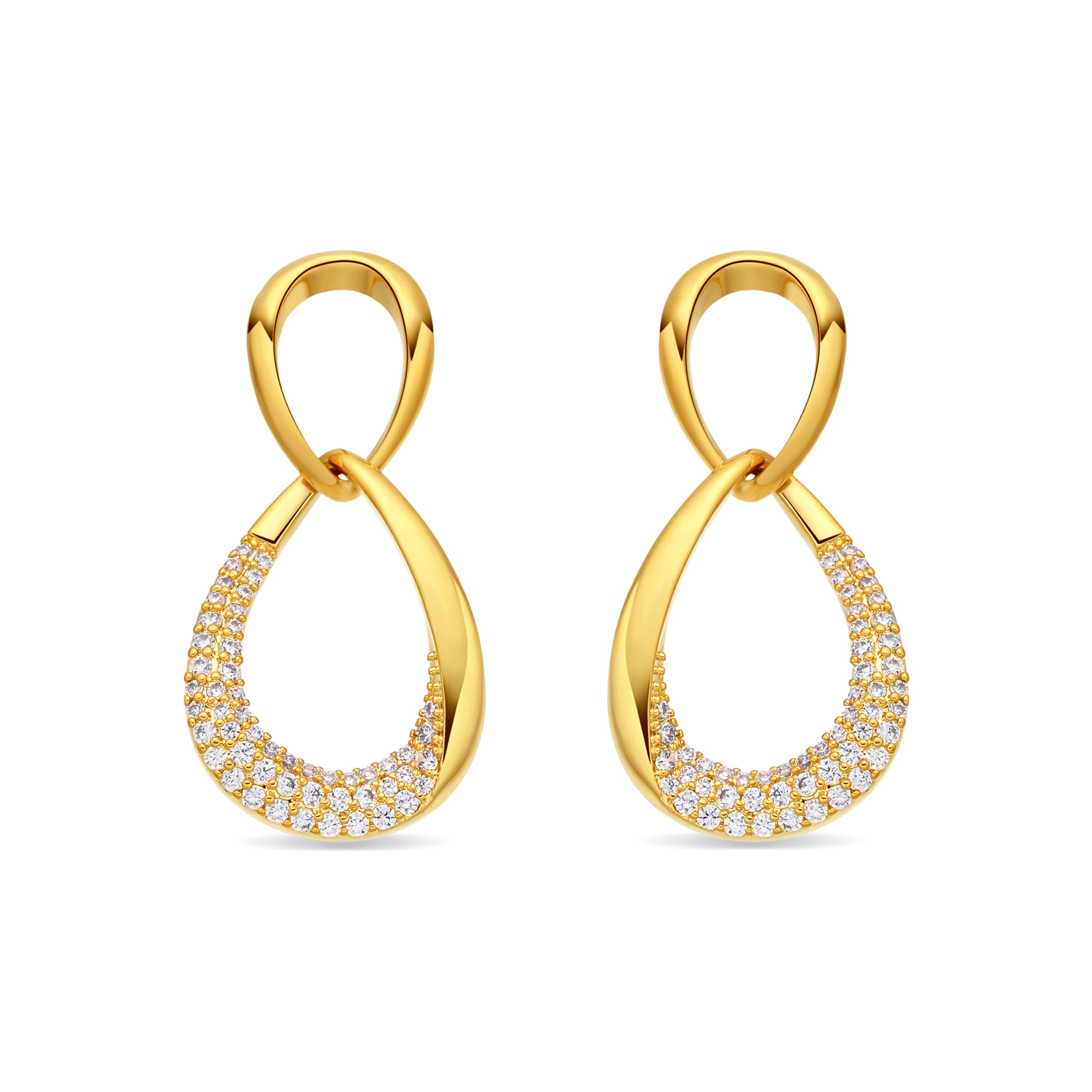 Pendientes de Circonita Brillante acabado en oro amarillo de 18k - Syroth