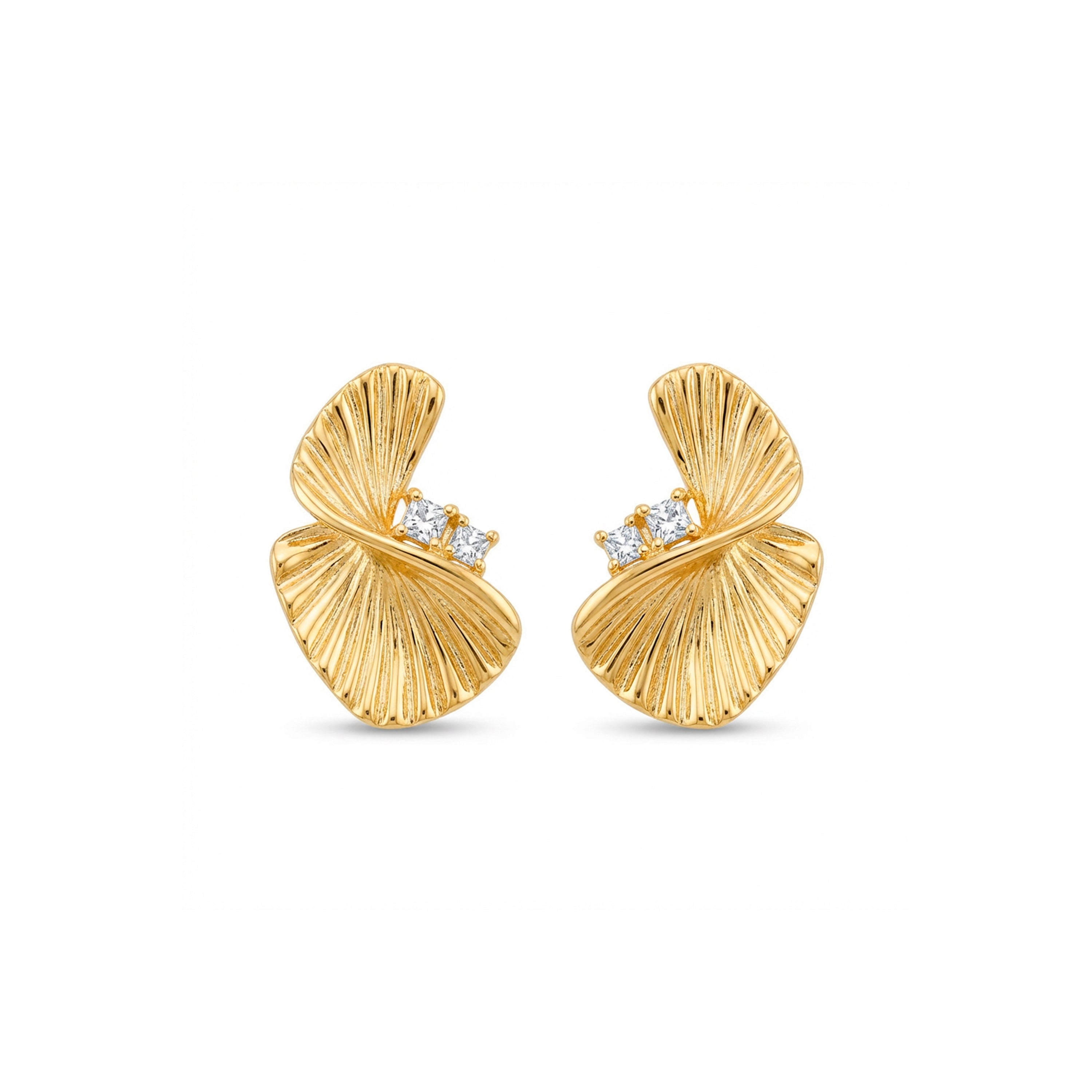 Pendientes de Circonita Brillante acabado en oro amarillo de 18k - Pemier