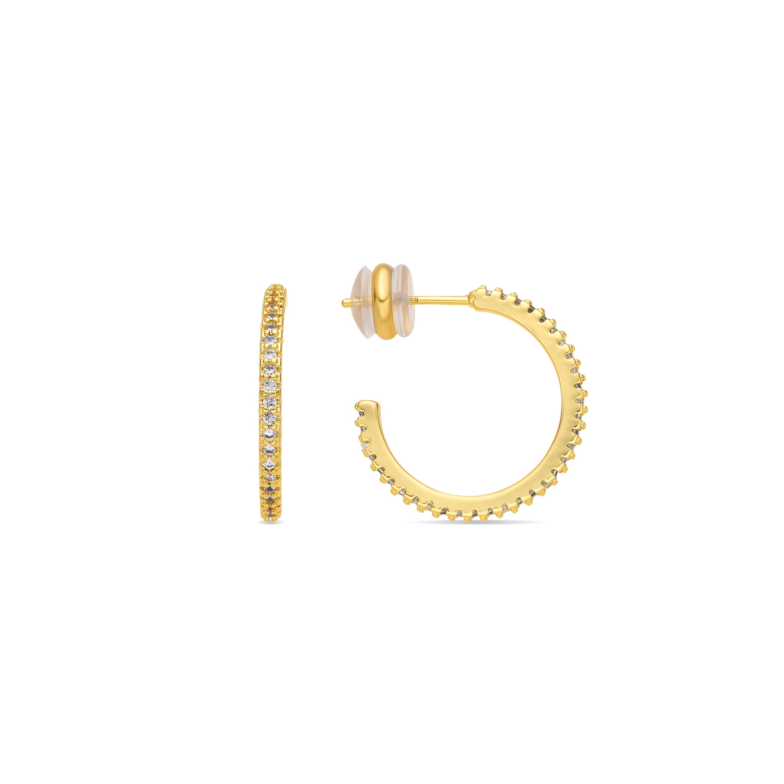 Pendientes acabado oro amarillo de 18k y Circonita Brillante - Koson