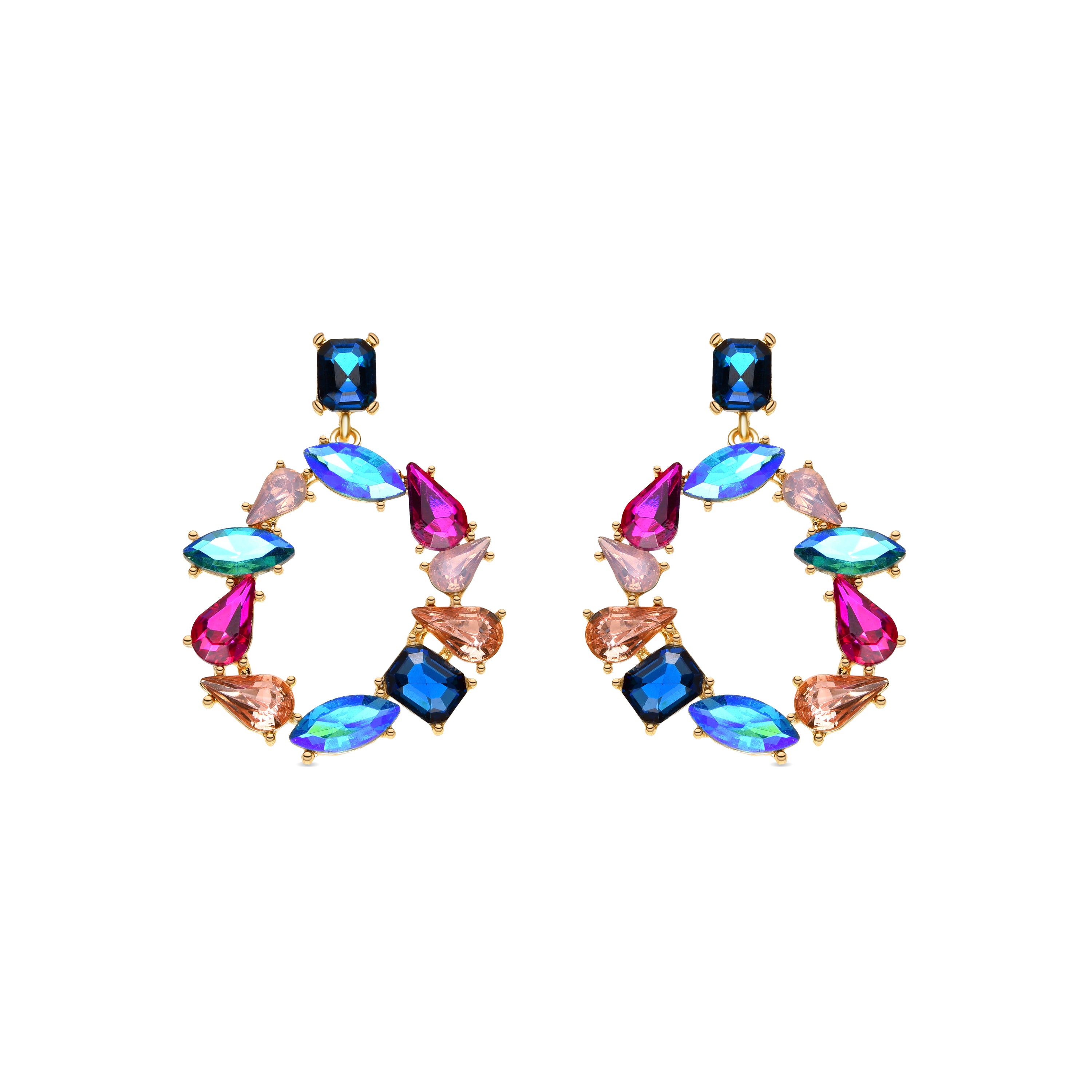 Pendientes de Lacado Blanco acabado en oro amarillo de 18k - Tayris