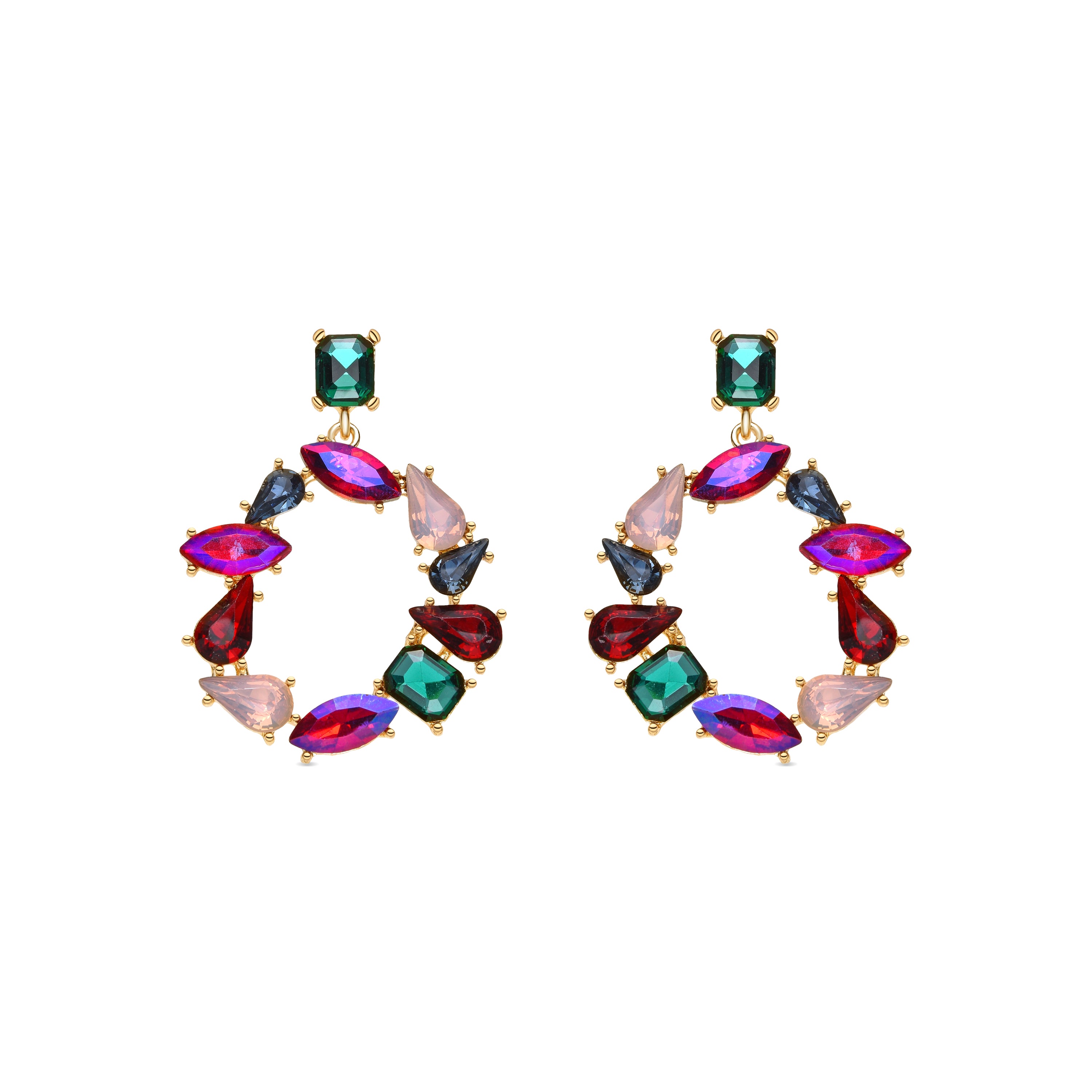 Pendientes de Lacado Blanco acabado en oro amarillo de 18k - Tayris
