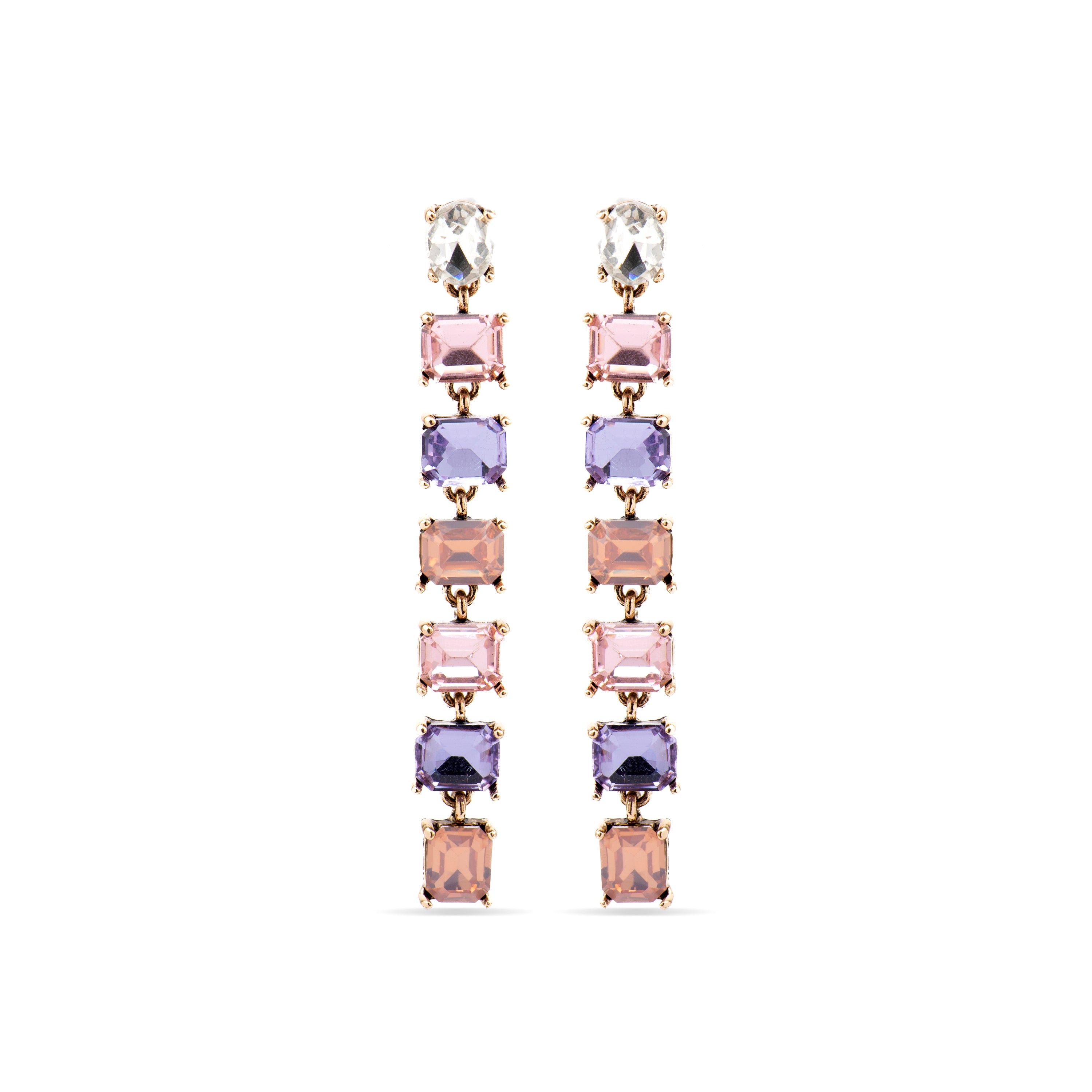 Pendientes con Cristal Morado acabado oro 18k - Moray