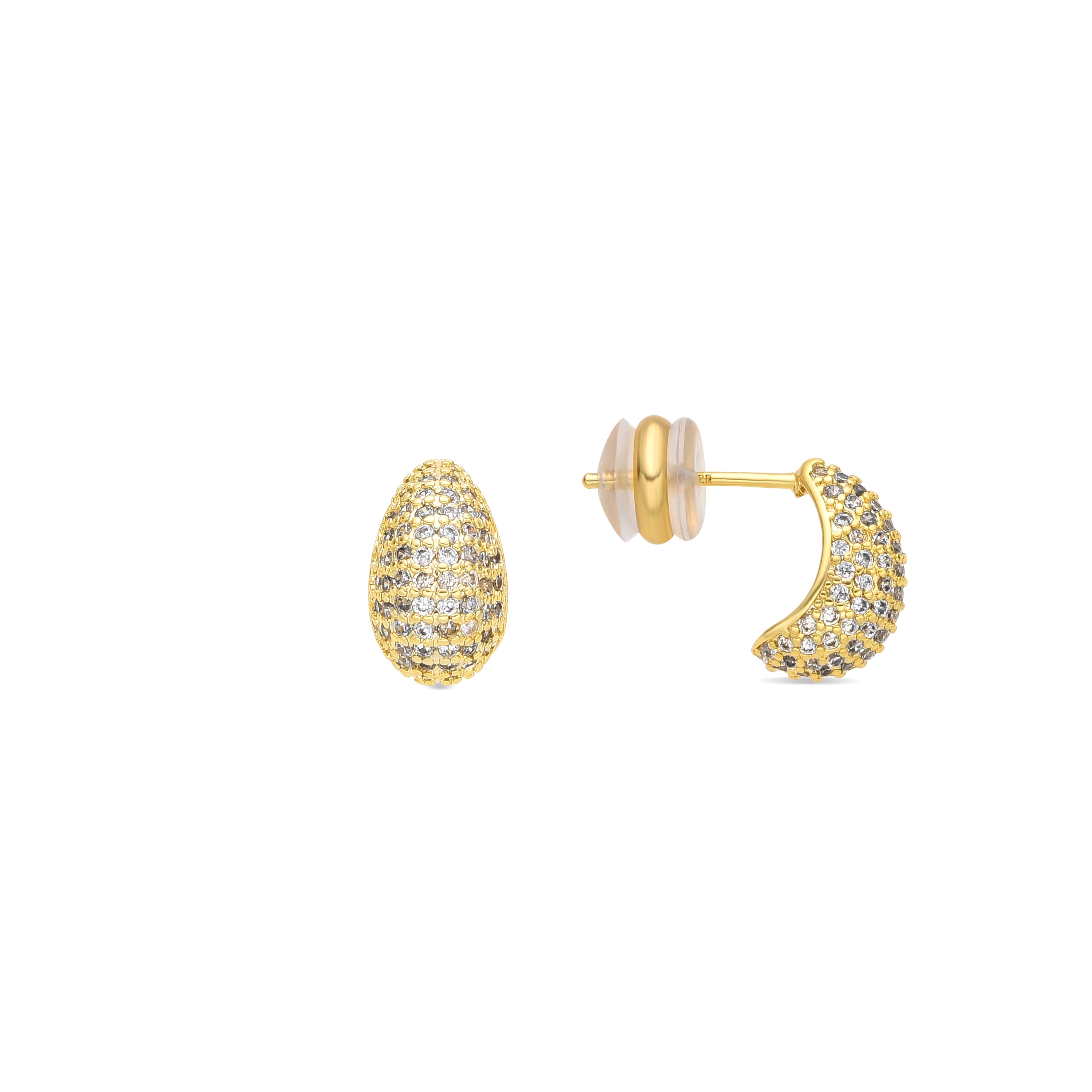 Pendientes acabado oro amarillo de 18k y Circonita Brillante - Kincon