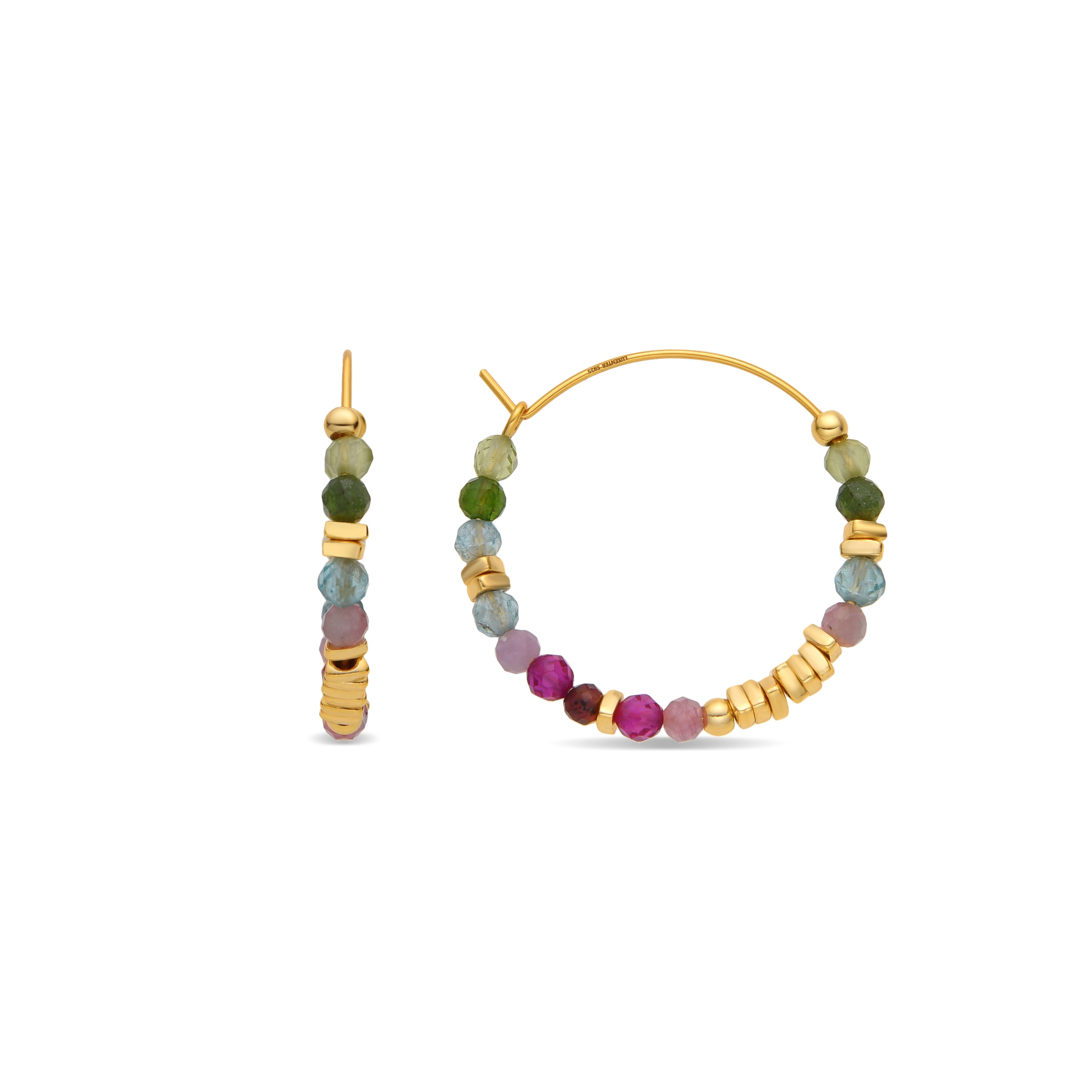 Pendientes de Aleación de Metal y Cristal Multicolor acabado en rodio - Ane