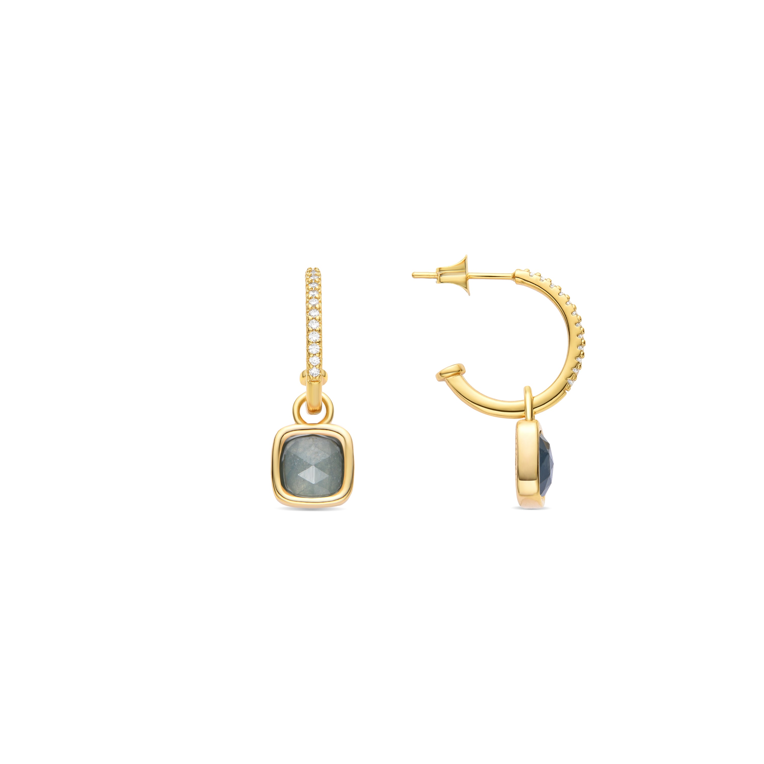 Pendientes de Cristal Azul acabados en oro amarillo de 18K - Darmix