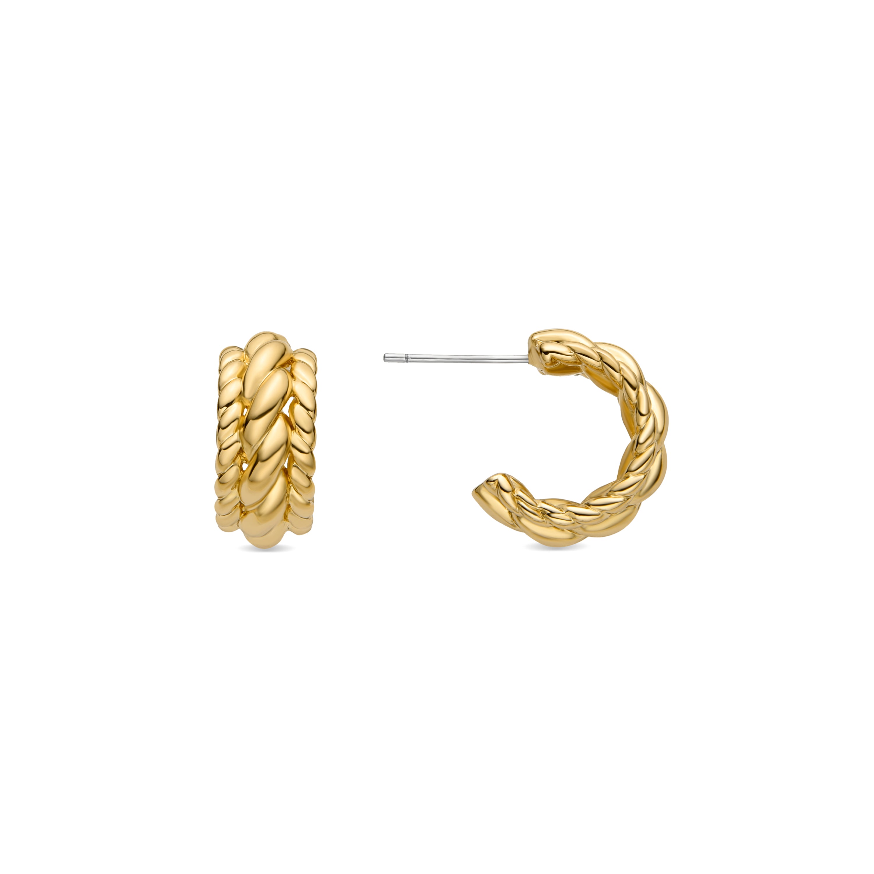 Pendientes acabados en oro amarillo de 18K - Derra