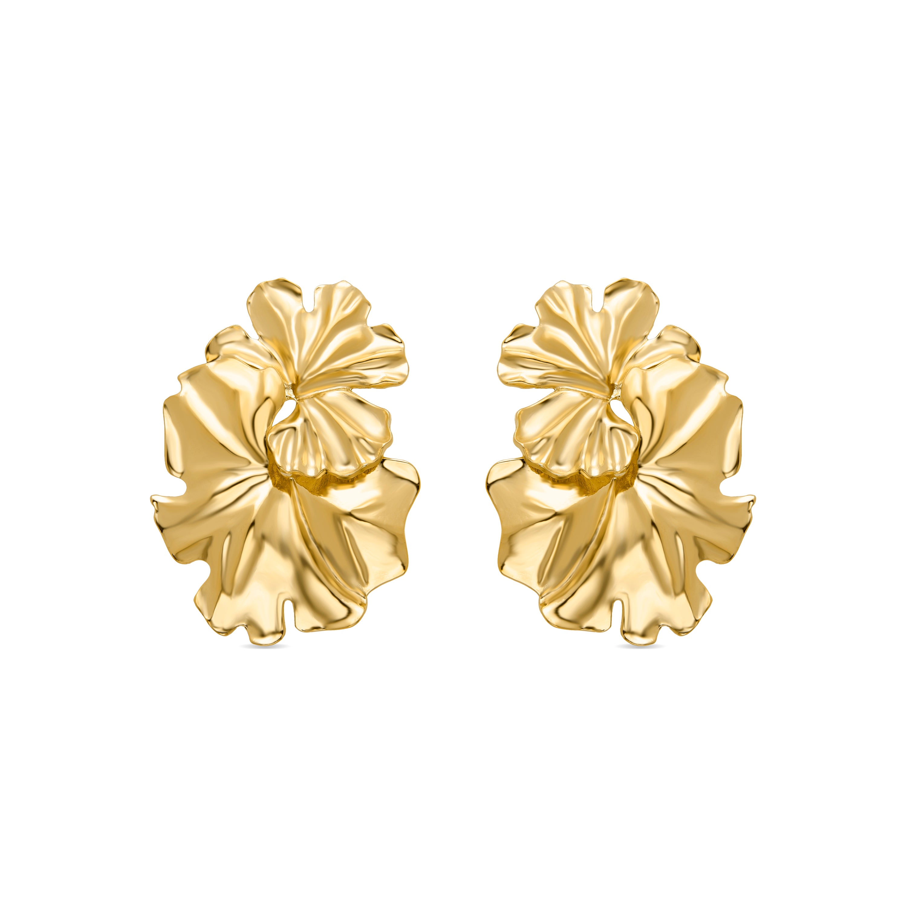 Pendientes acabados en oro amarillo de 18k - Anvora