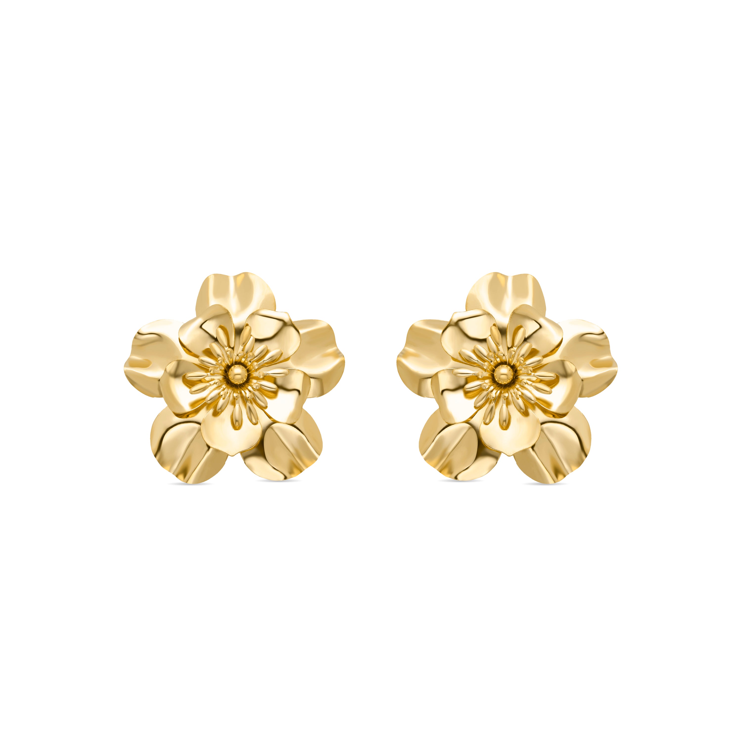 Pendientes acabados en oro amarillo de 18k - Nican