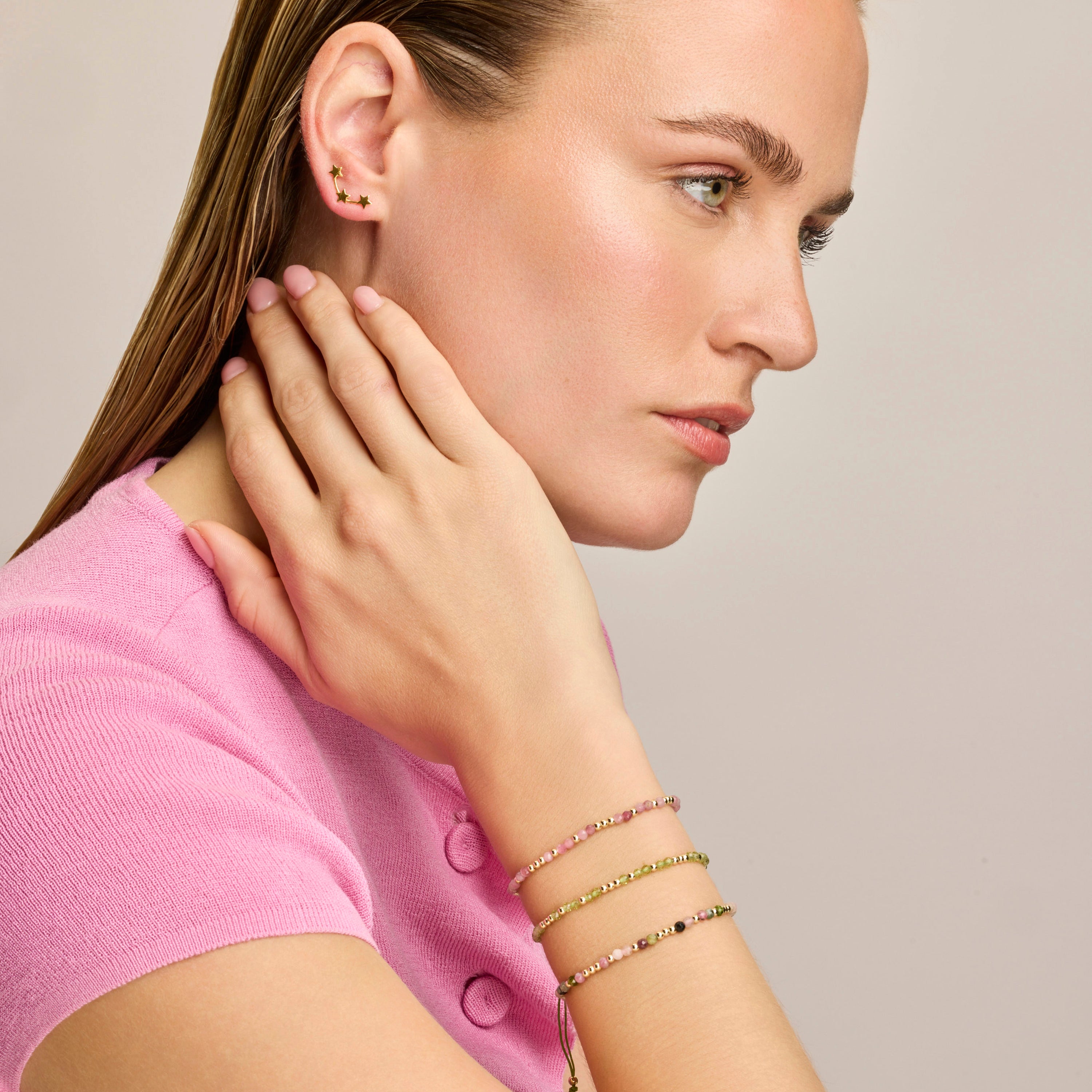 Pendientes acabado en oro amarillo de 18k - Taela