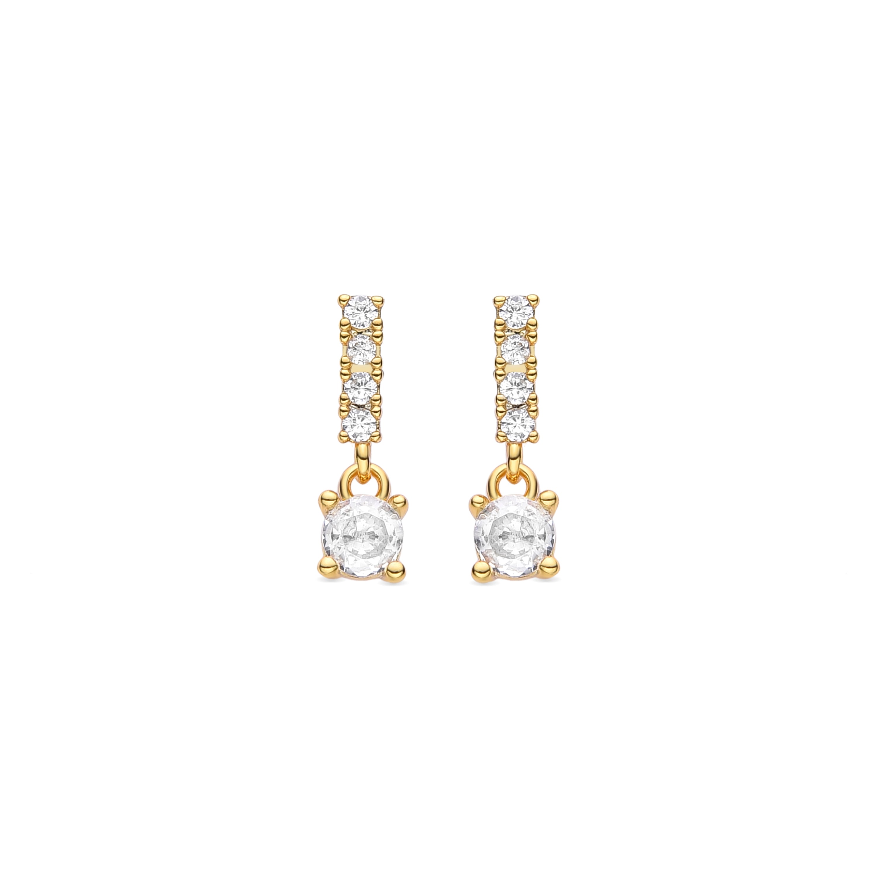 Pendientes de Circonita Brillante acabados en oro amarillo de 18K - Lissha