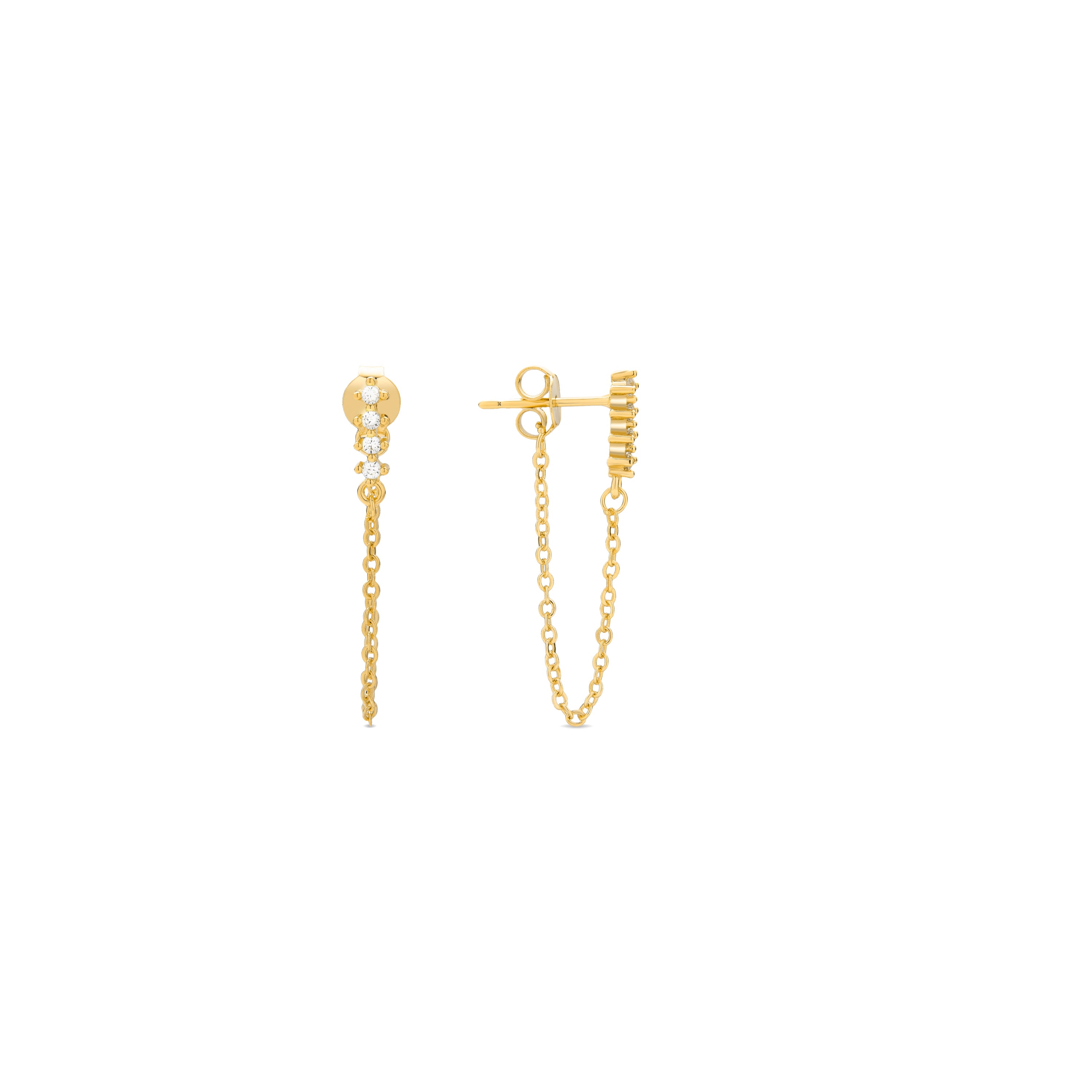 Pendientes acabados en oro amarillo de 18K - Unasa